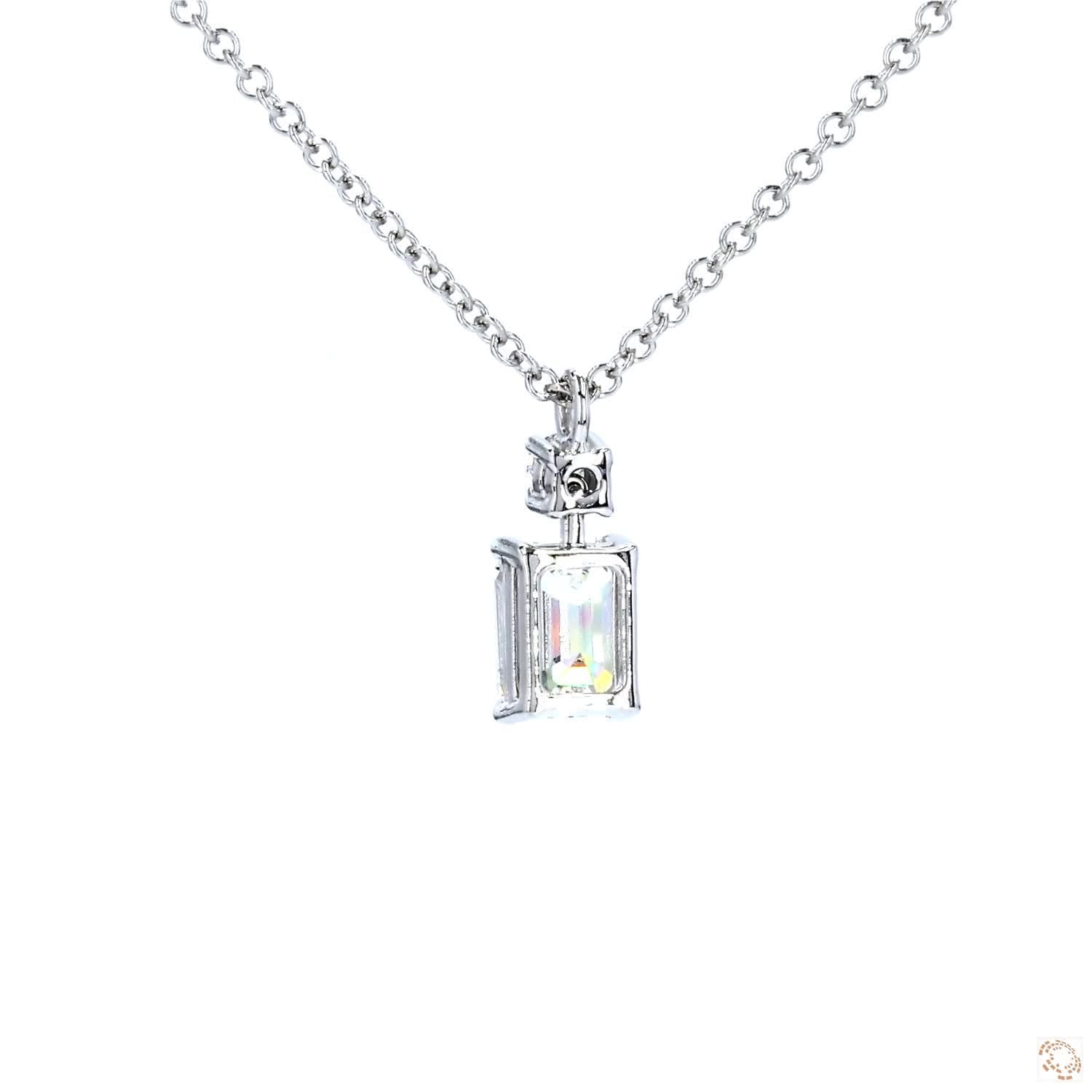 Emerald Cut Diamond Pendant (0.7 ct per diamond)