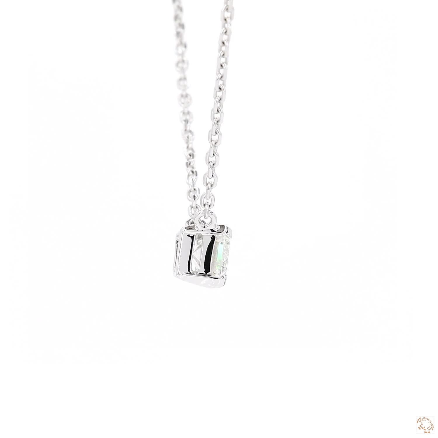 Solitaire Emerald Diamond Pendant (0.81 ct)