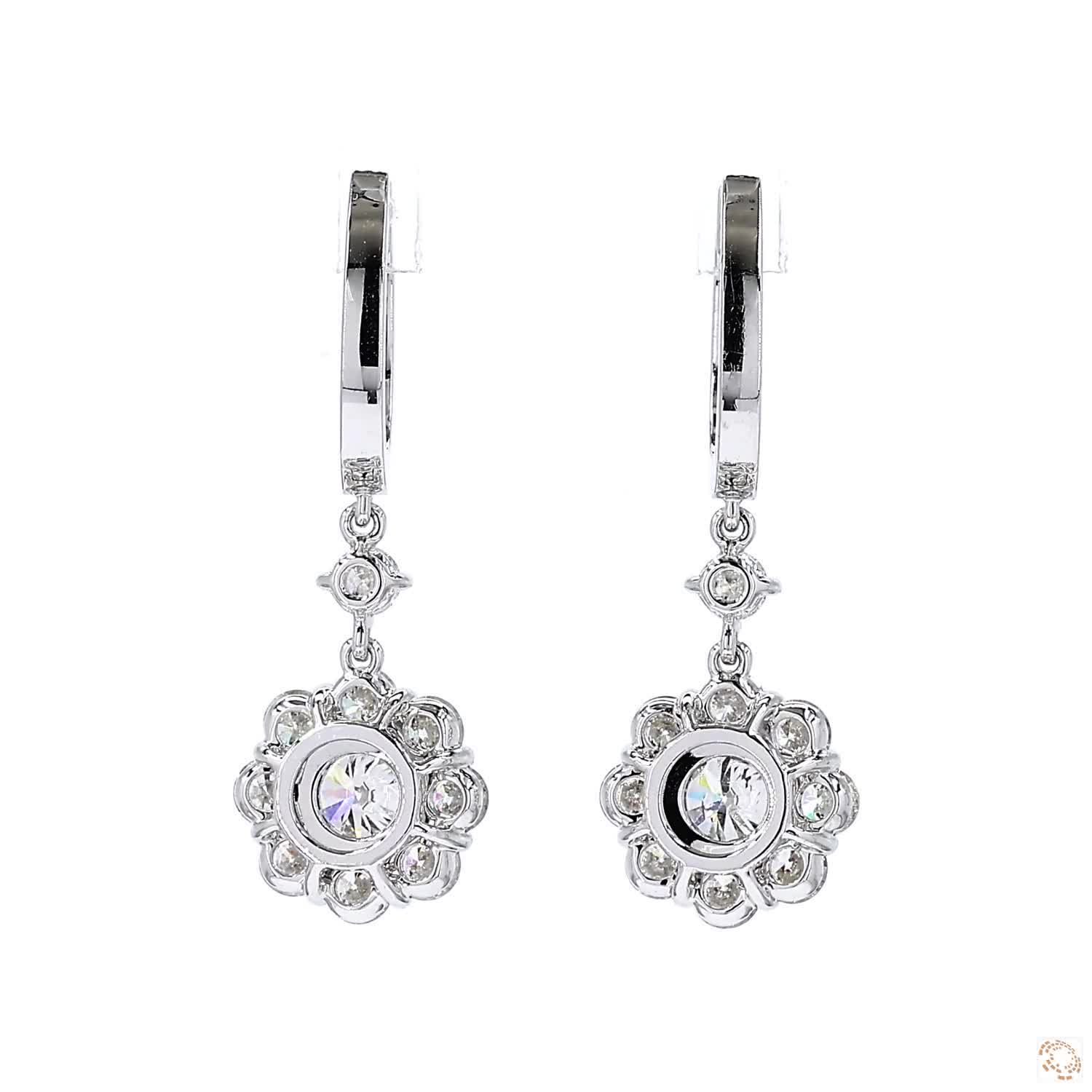 Diamond Stud Cluster Dangling Earrings (3.275 ct. tw.)