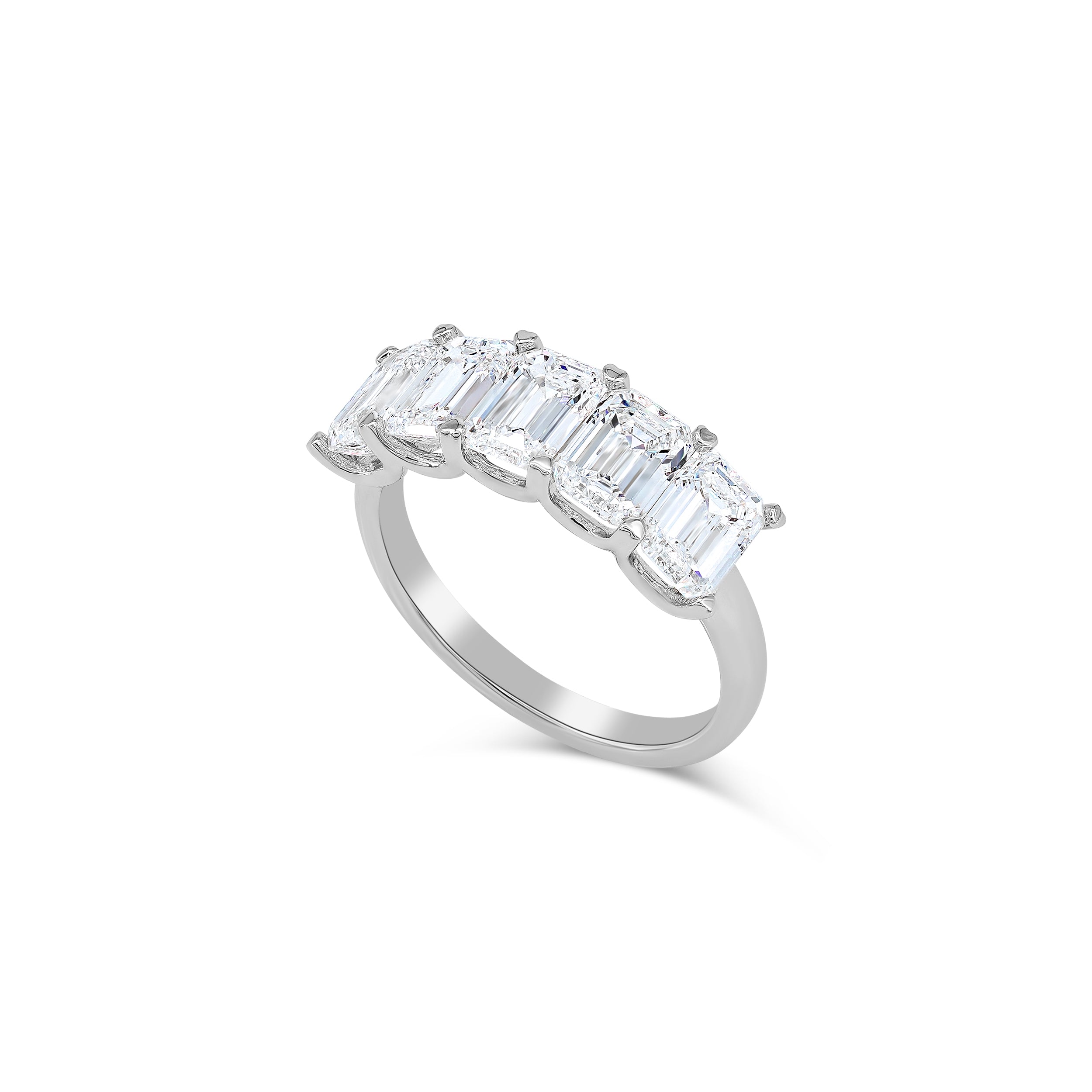 Emerald Cut Diamond Half Eternity Ring (0.5ct per diamond)