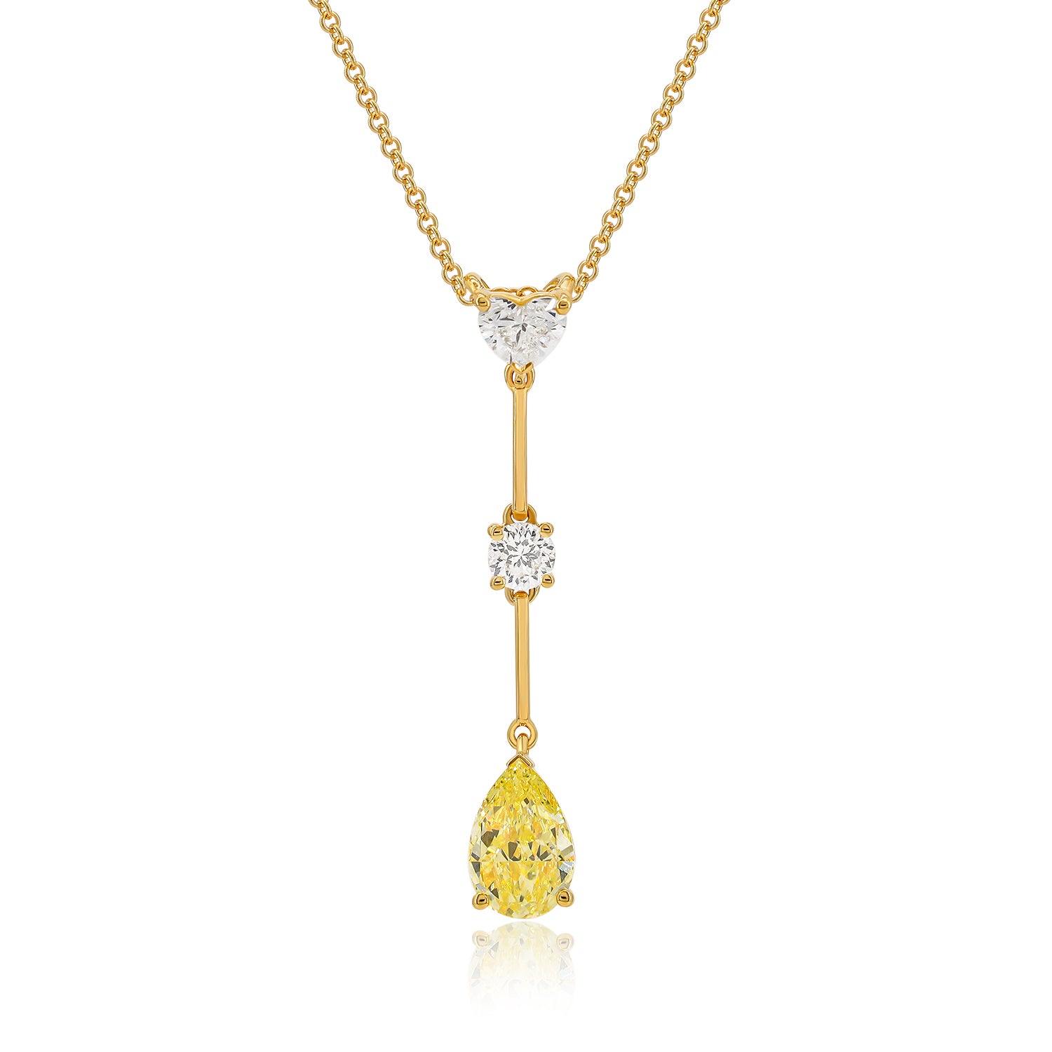 Fancy Intense Yellow GIA Certified Pear Diamond Pendant