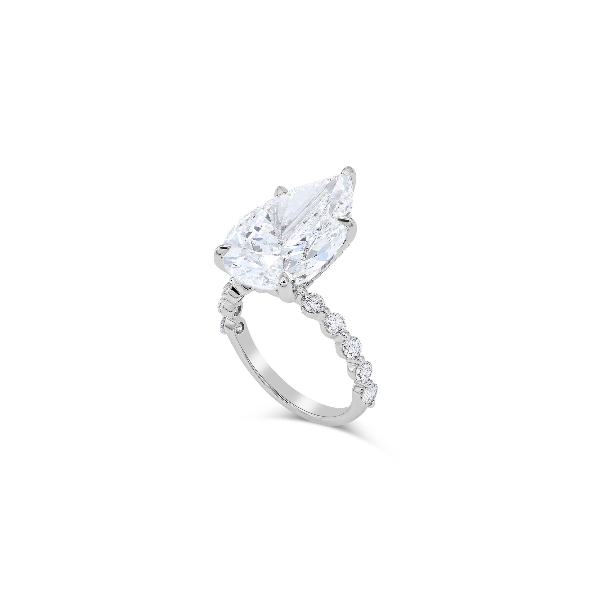 An Exceptional 10 Carat Pear Shape Solitaire Engagement Ring