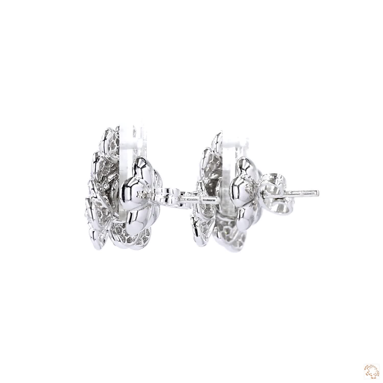 Triple Flower Diamond Stud Earrings (1.15 ct. tw.)