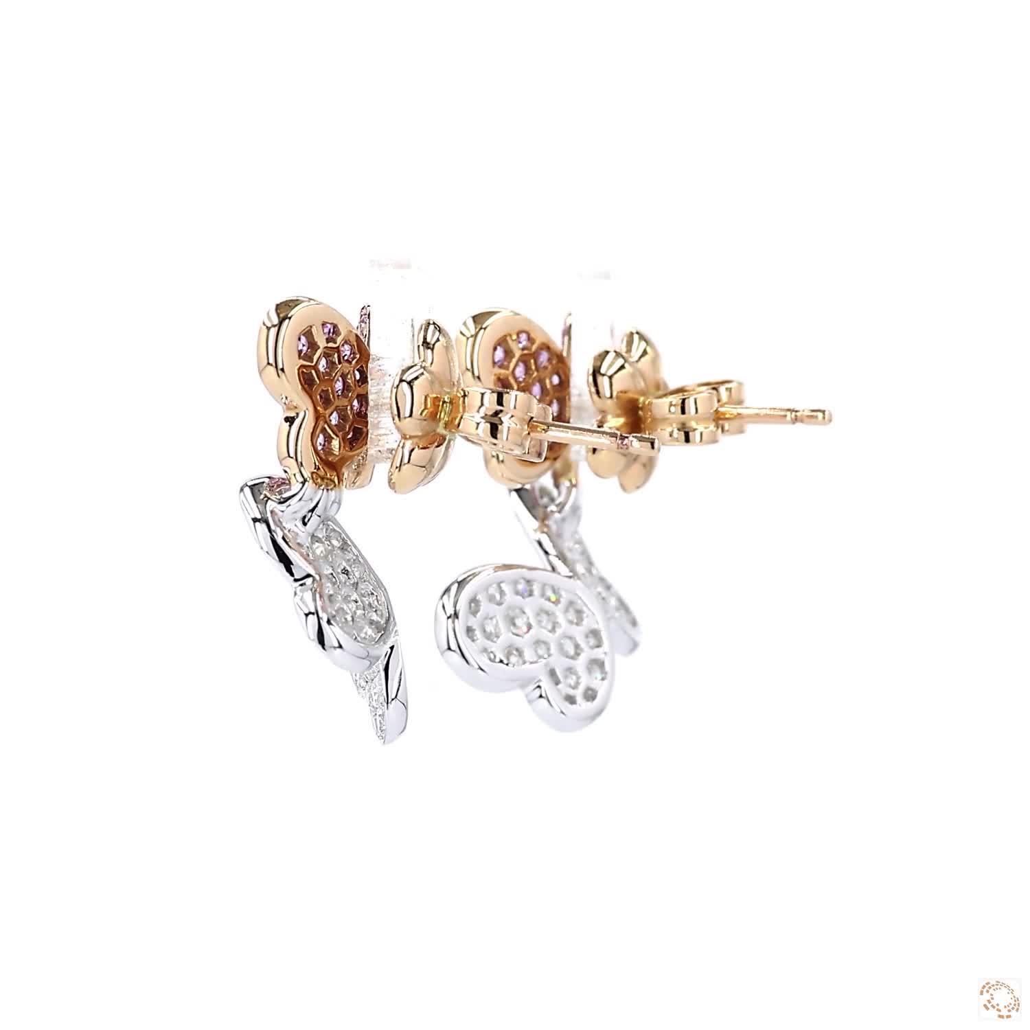 Double Butterfly Diamond Stud Earrings (0.99 ct. tw.)