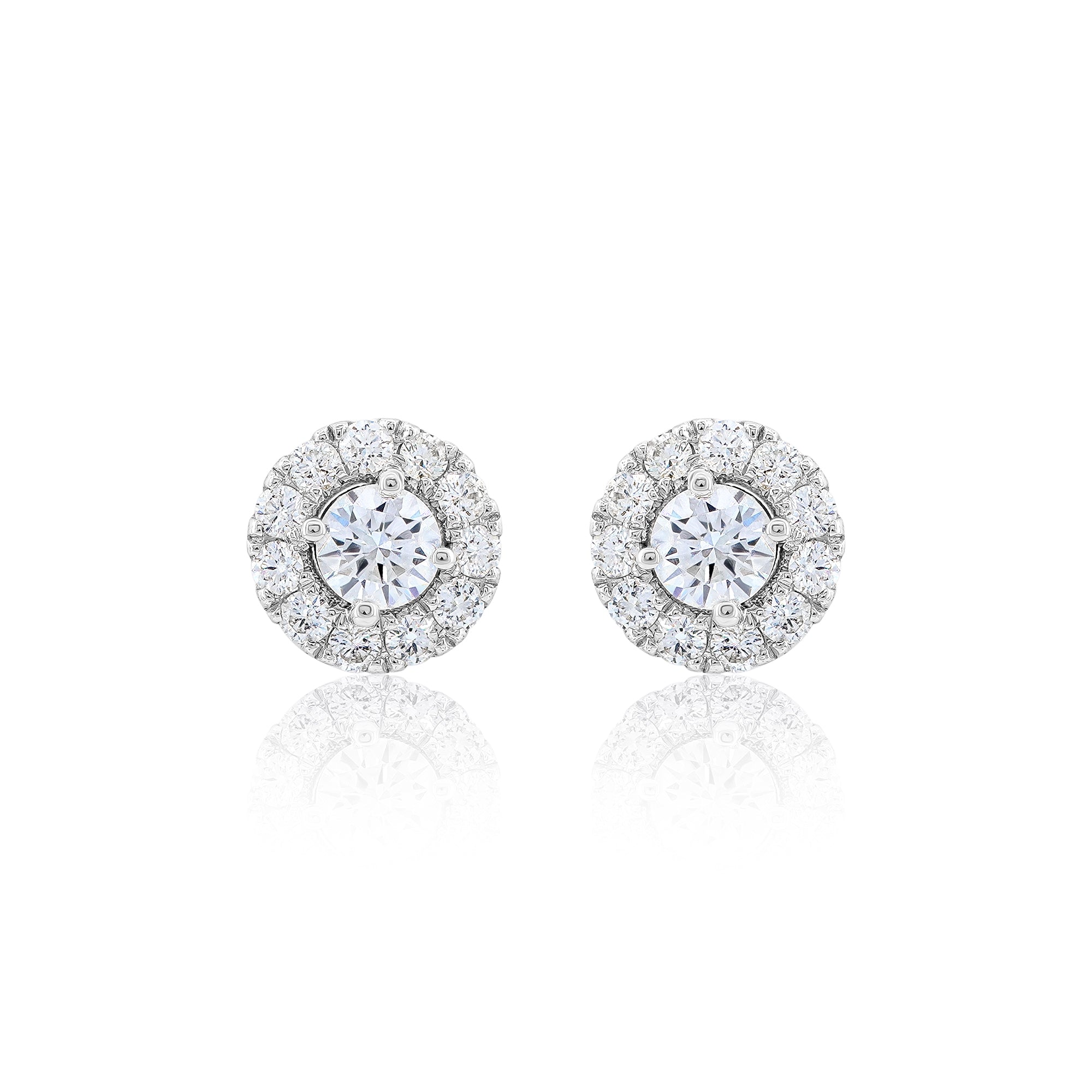 Diamond Stud Earrings with Halo (0.165 ct. per diamond)