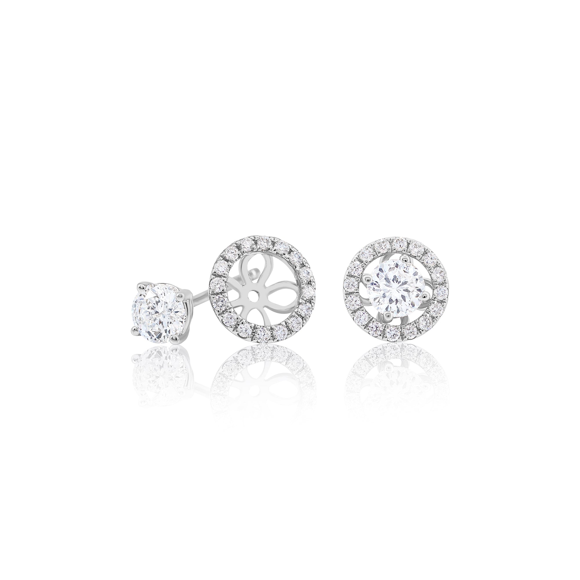 Halo Diamond Stud Earrings with Jacket (0.295 ct. per diamond)