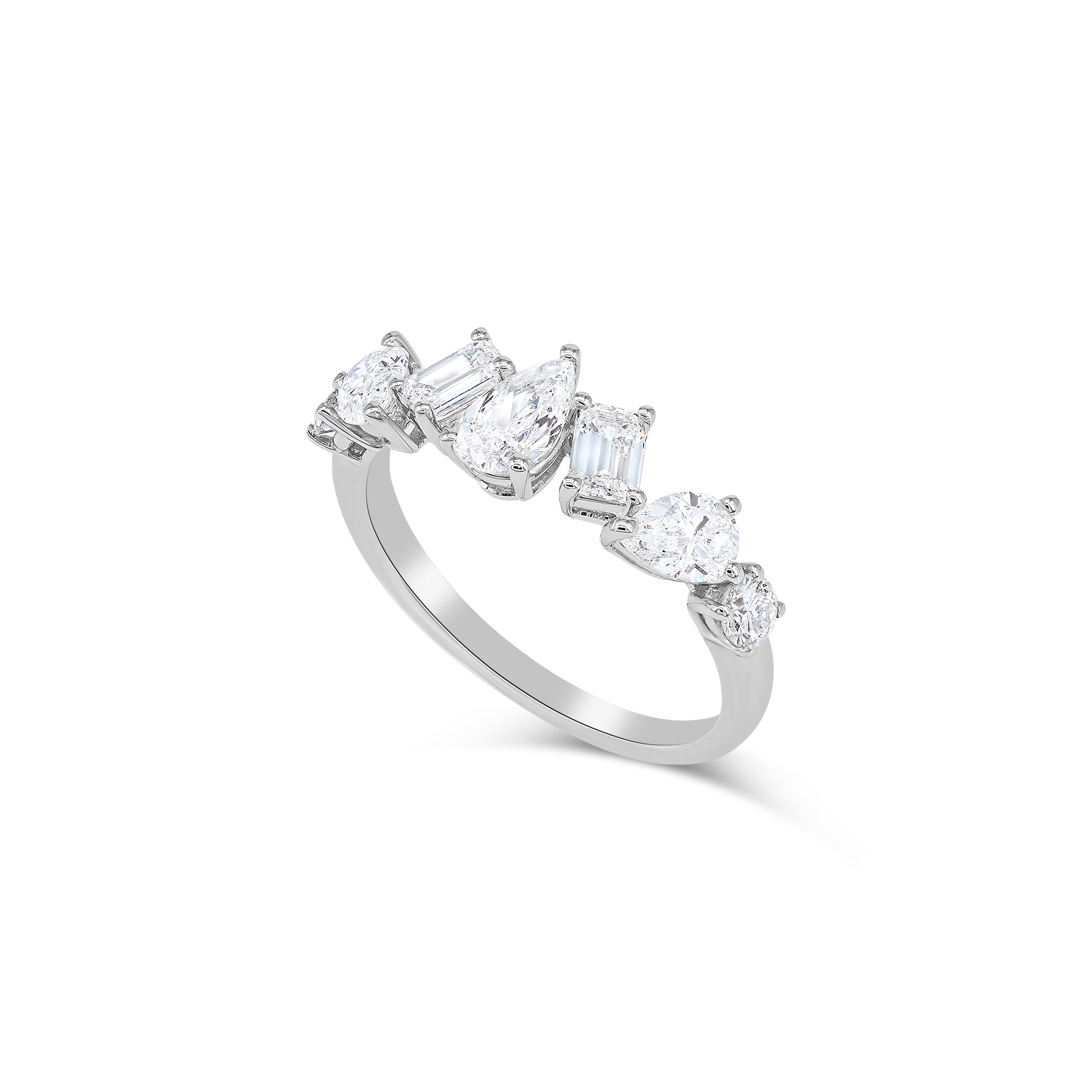 Multi-Shape Diamond Half Eternity Ring (1.30ct)