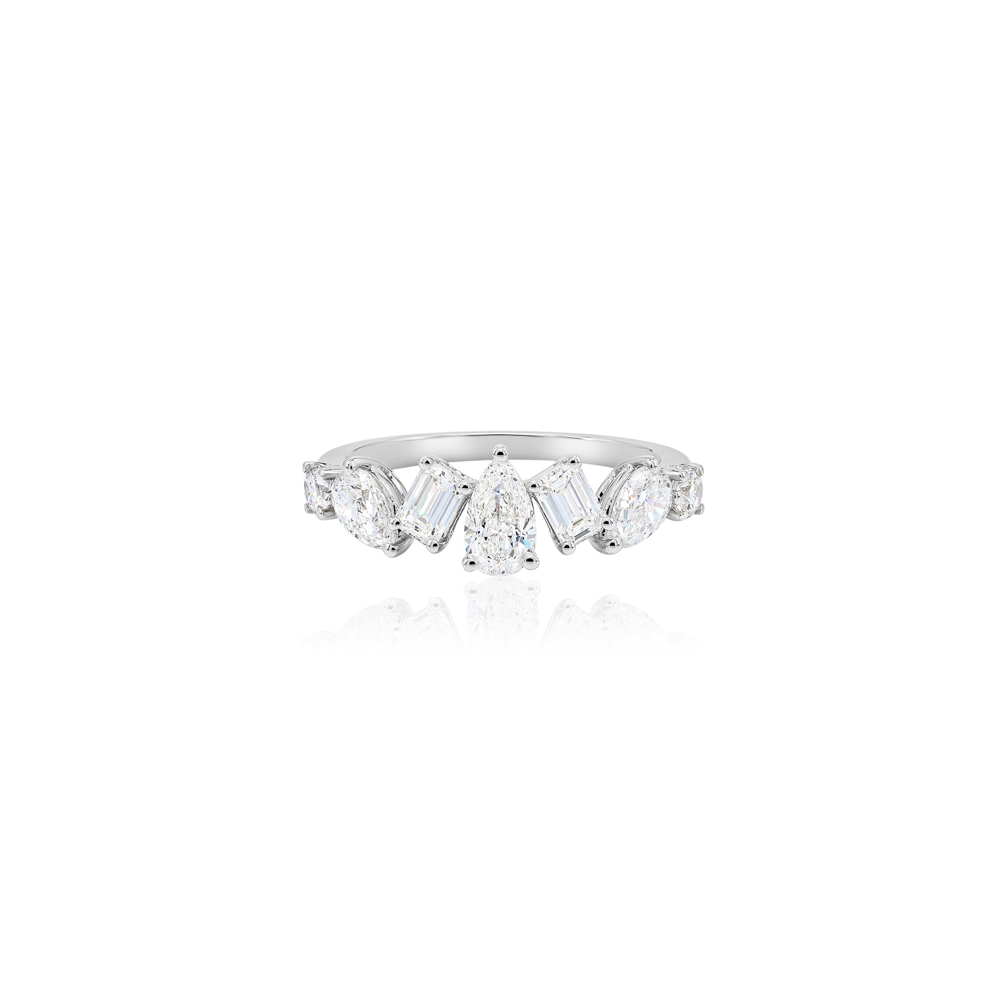 Multi-Shape Diamond Half Eternity Ring (1.30ct)