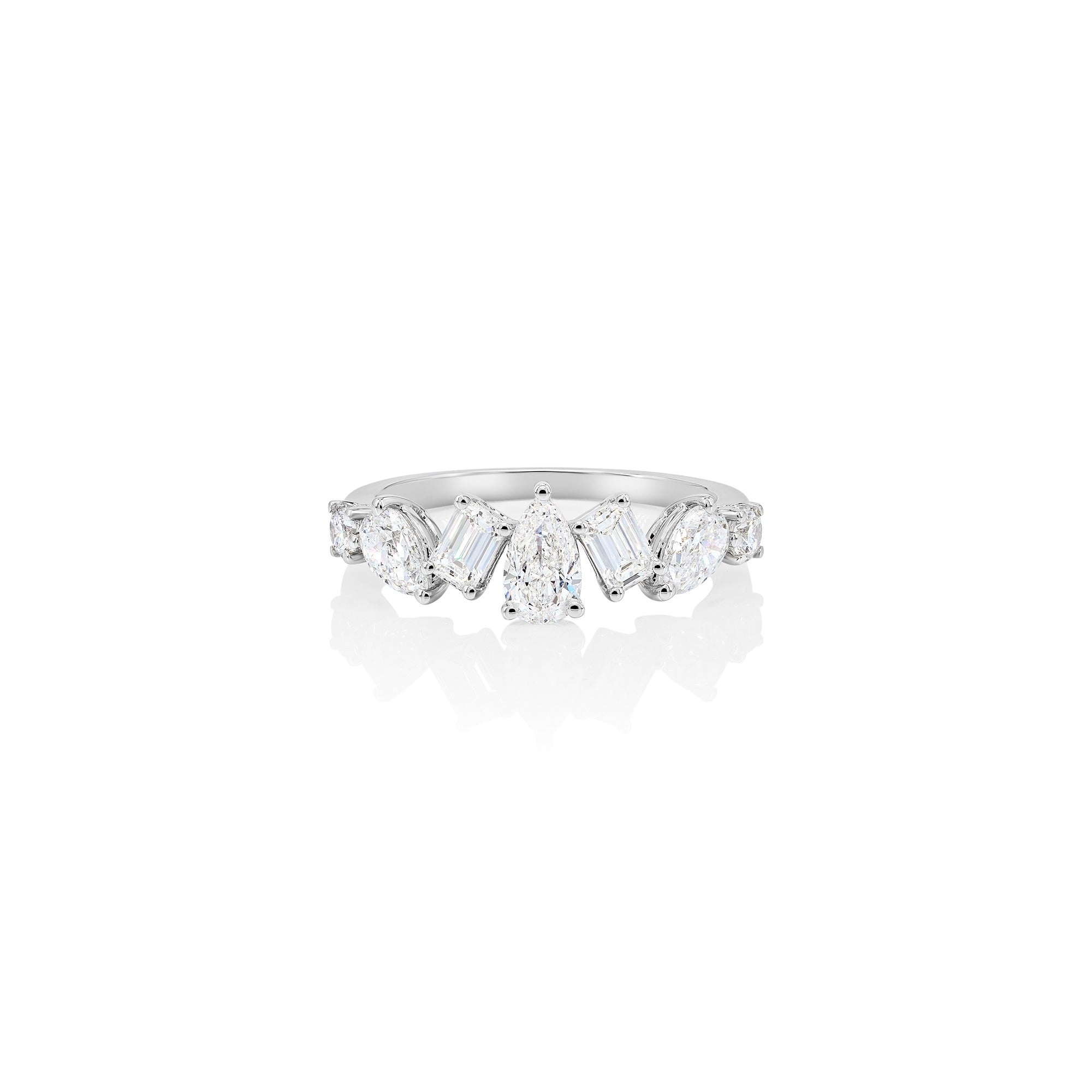 Multi-Shape Diamond Half Eternity Ring (1.29ct)