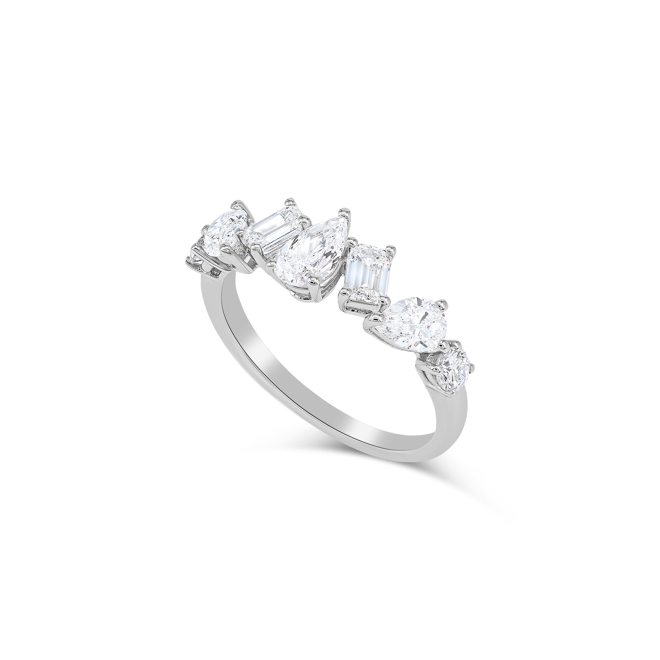 Multi-Shape Diamond Half Eternity Ring (1.29ct)