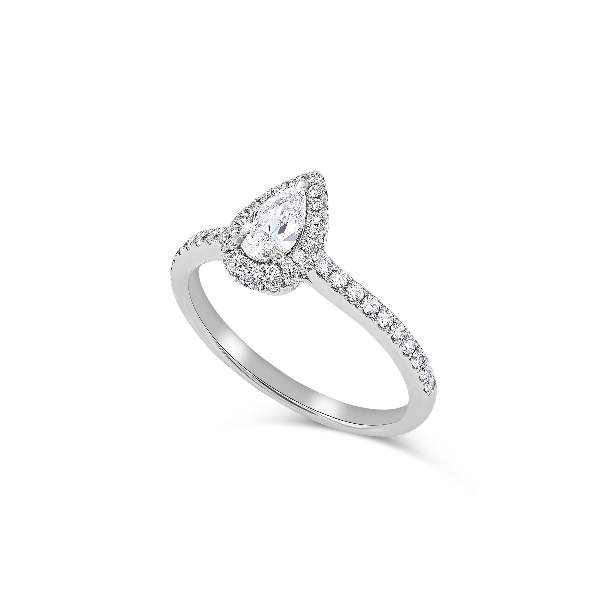 Pear Shape Micro Pave Diamond Ring