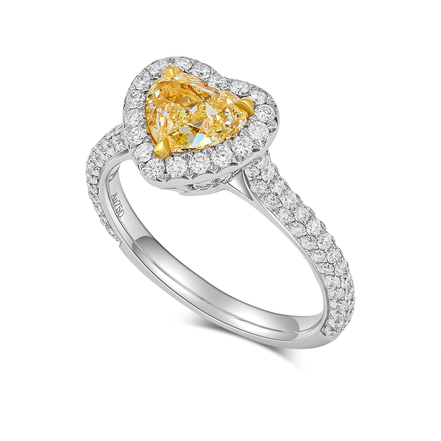 Fancy Yellow Heart Shape Diamond Engagement Ring