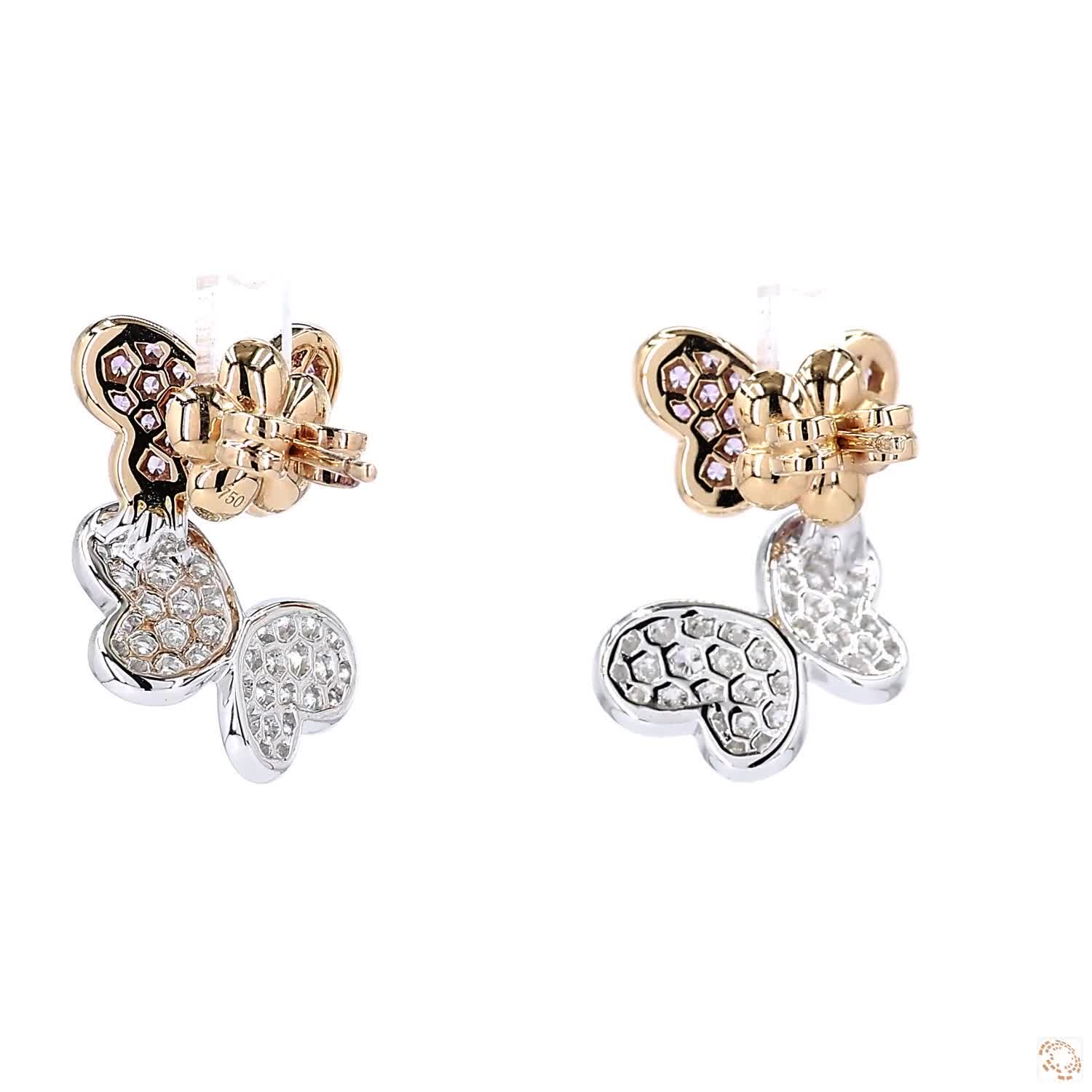 Double Butterfly Diamond Stud Earrings (0.99 ct. tw.)