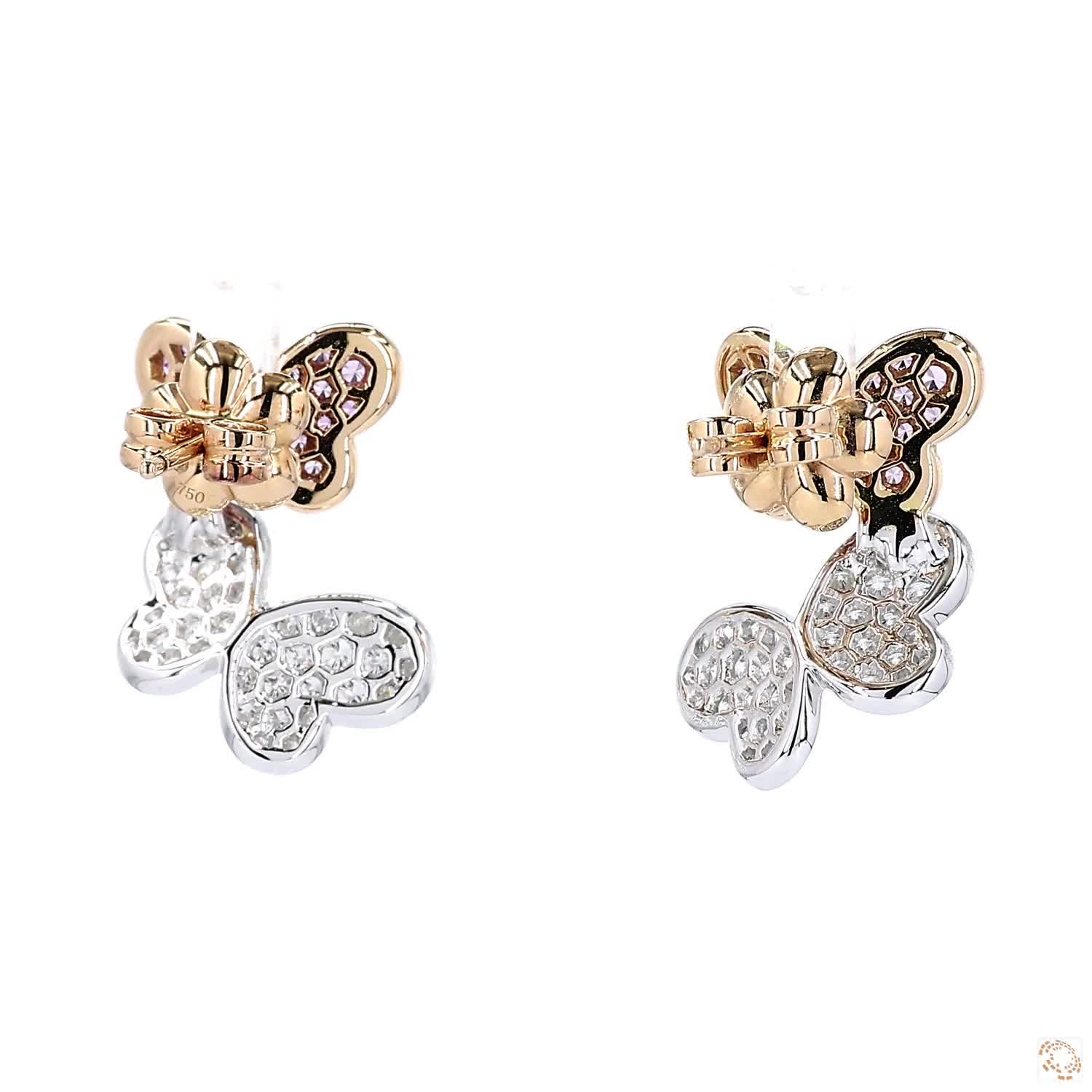 Double Butterfly Diamond Stud Earrings (0.99 ct. tw.)
