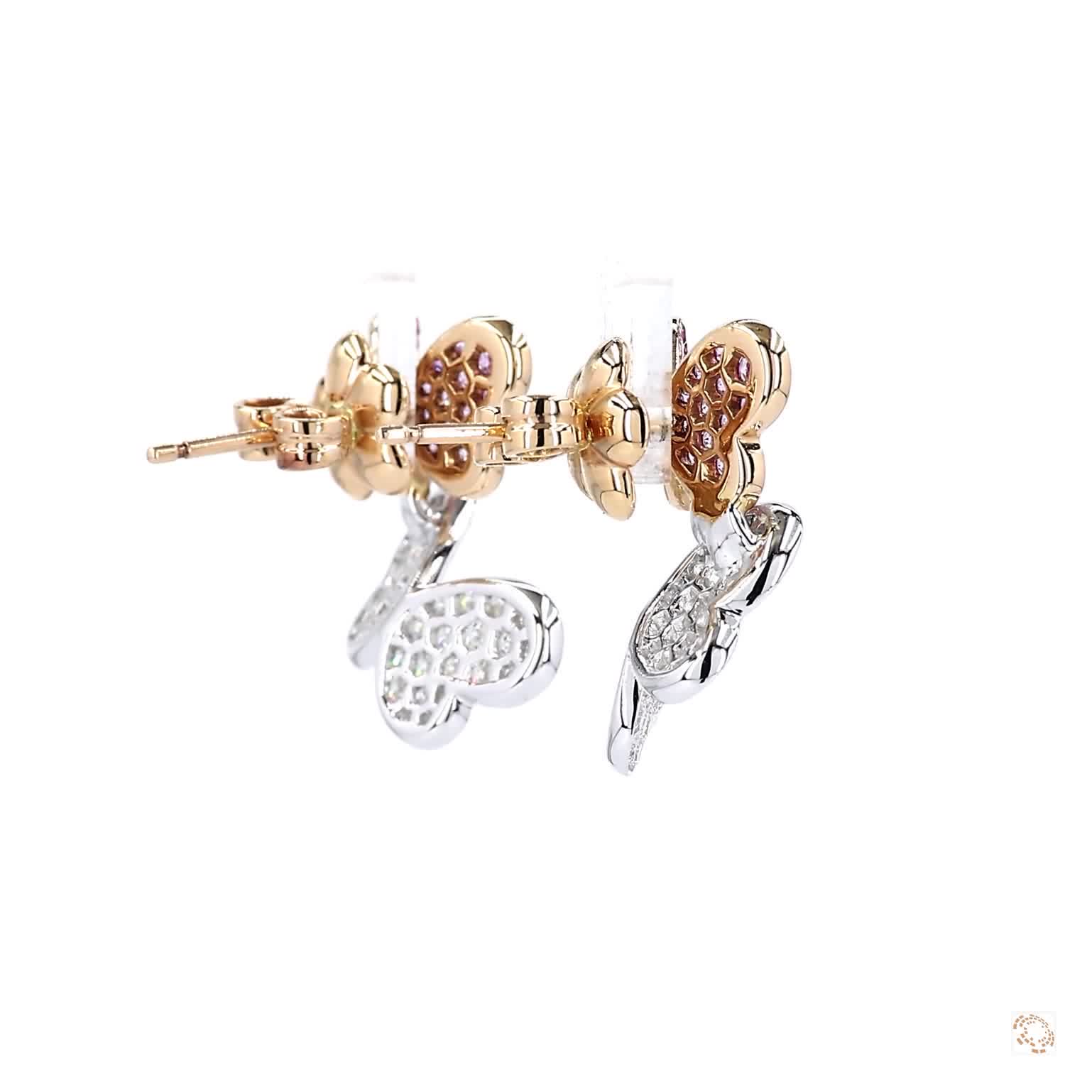 Double Butterfly Diamond Stud Earrings (0.99 ct. tw.)