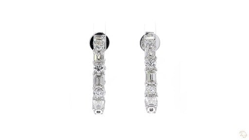 Emerald Cut Diamond Hoop Earrings (6.07 ct. tw.)