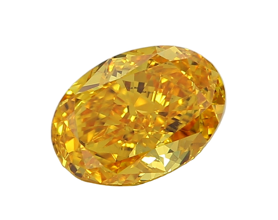 1.5 Carat Fancy Vivid Orangy Yellow Oval Diamond VS1 GIA