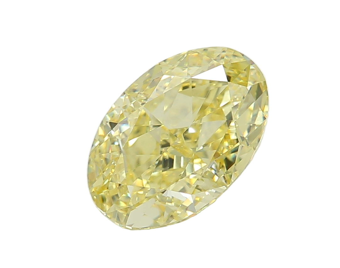 3 Carat Fancy Intense Yellow Oval Diamond VVS2 GIA
