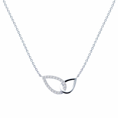 Two Pear Shapes Diamond Necklace
