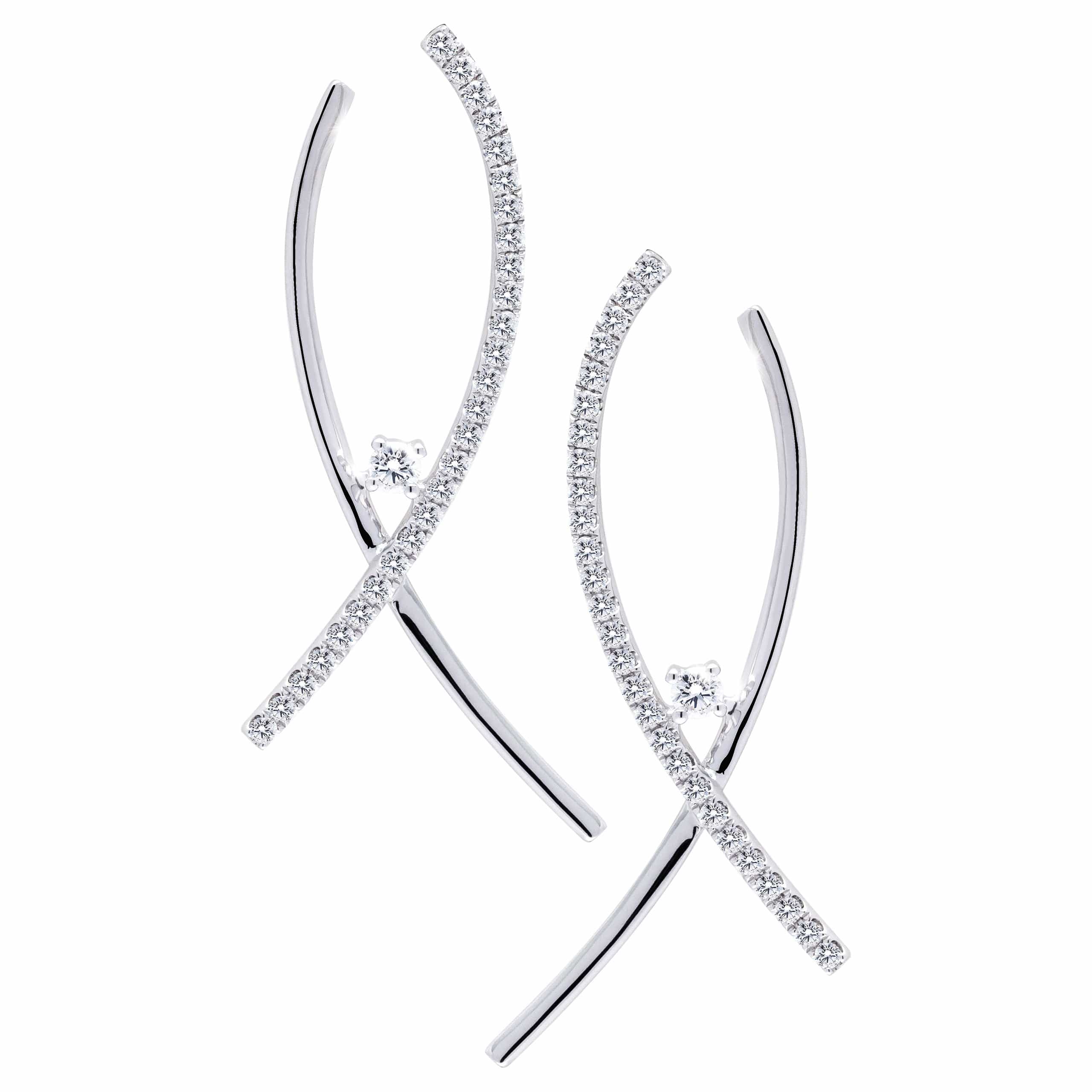 18K Gold XCross Diamond Earrings