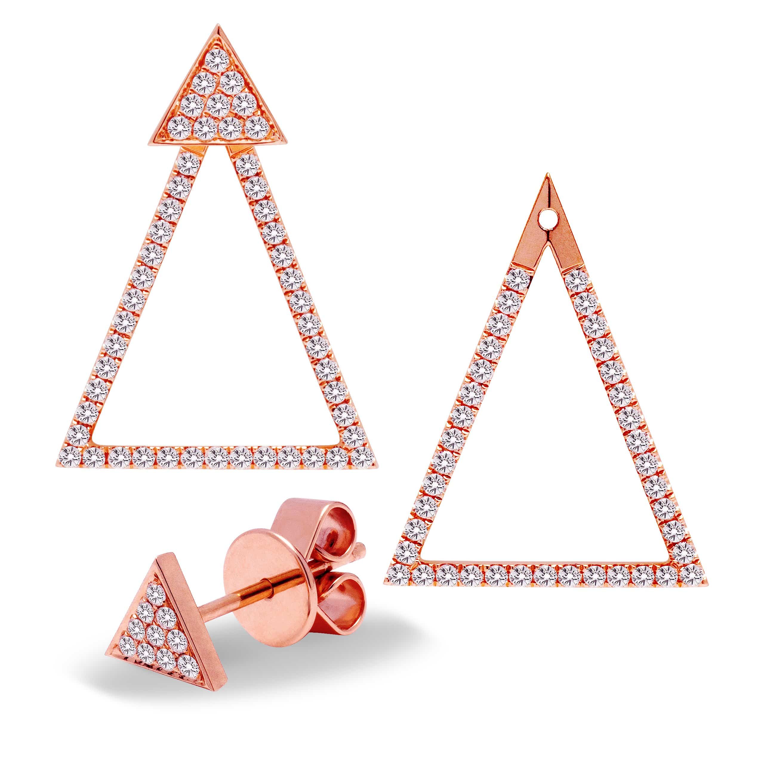 Trillion Shaped Diamond Earrings
