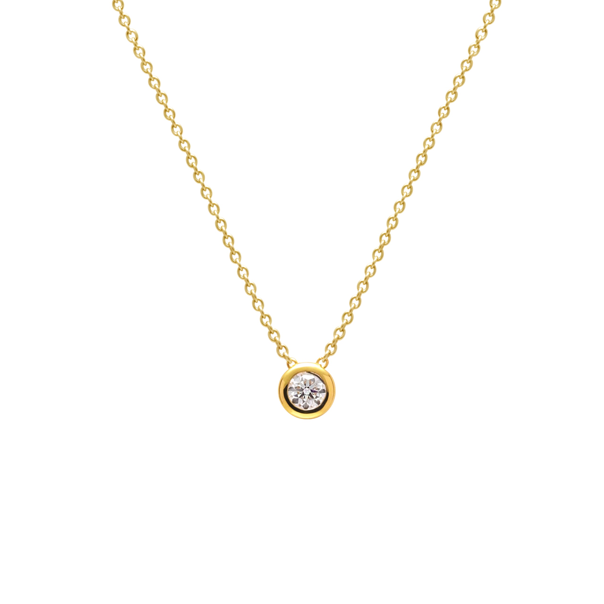 18k Gold Rolling Diamond Necklace