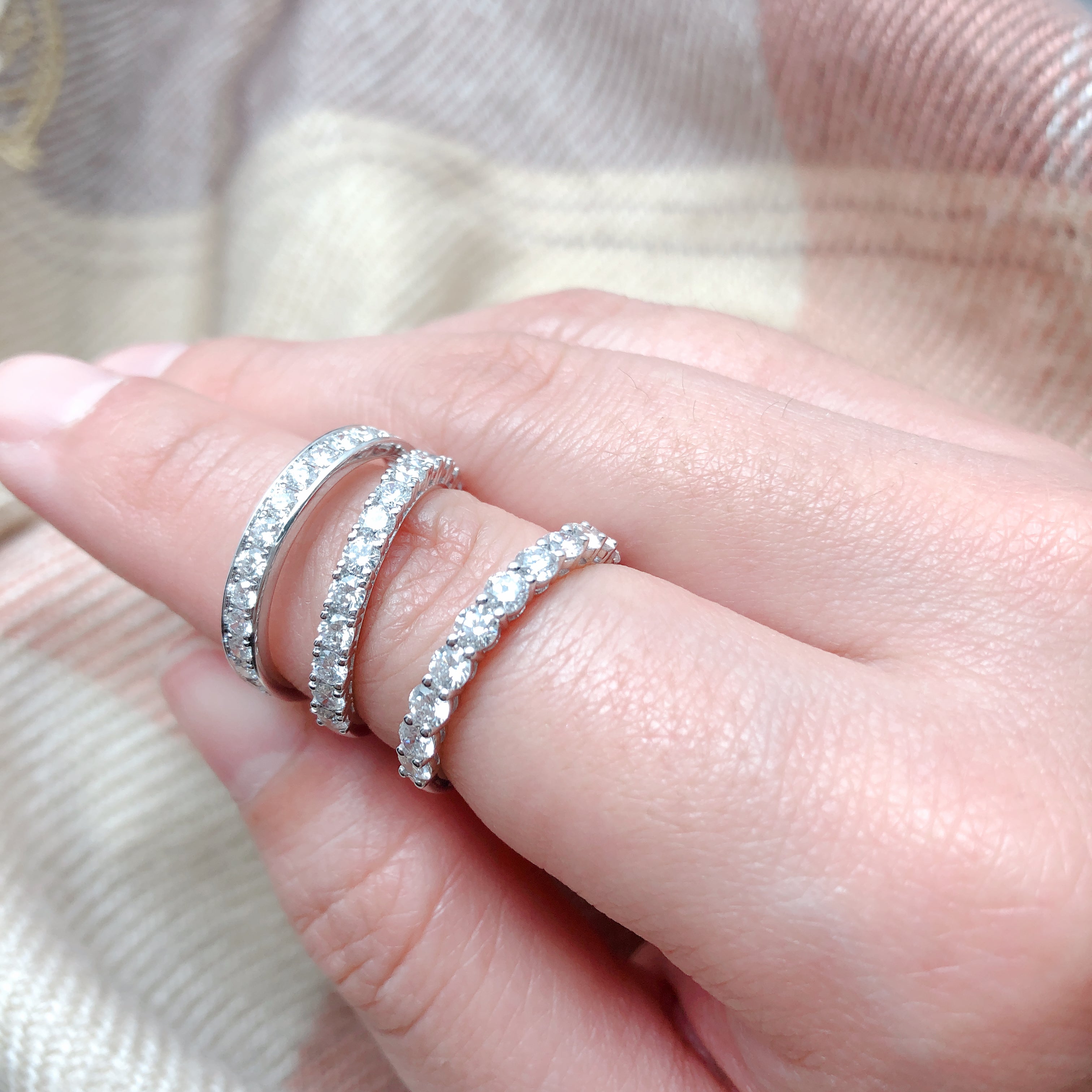 Floating Diamonds Half Eternity Ring