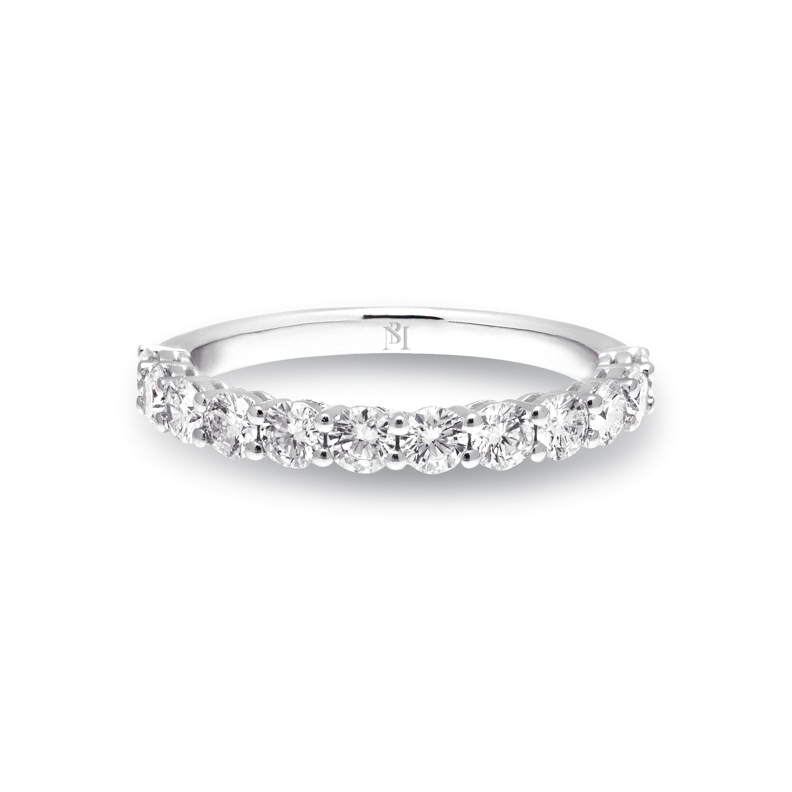 Floating Diamonds Half Eternity Ring