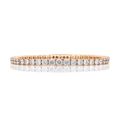 Round Brilliant Diamonds One Line Bangle Yellow Gold