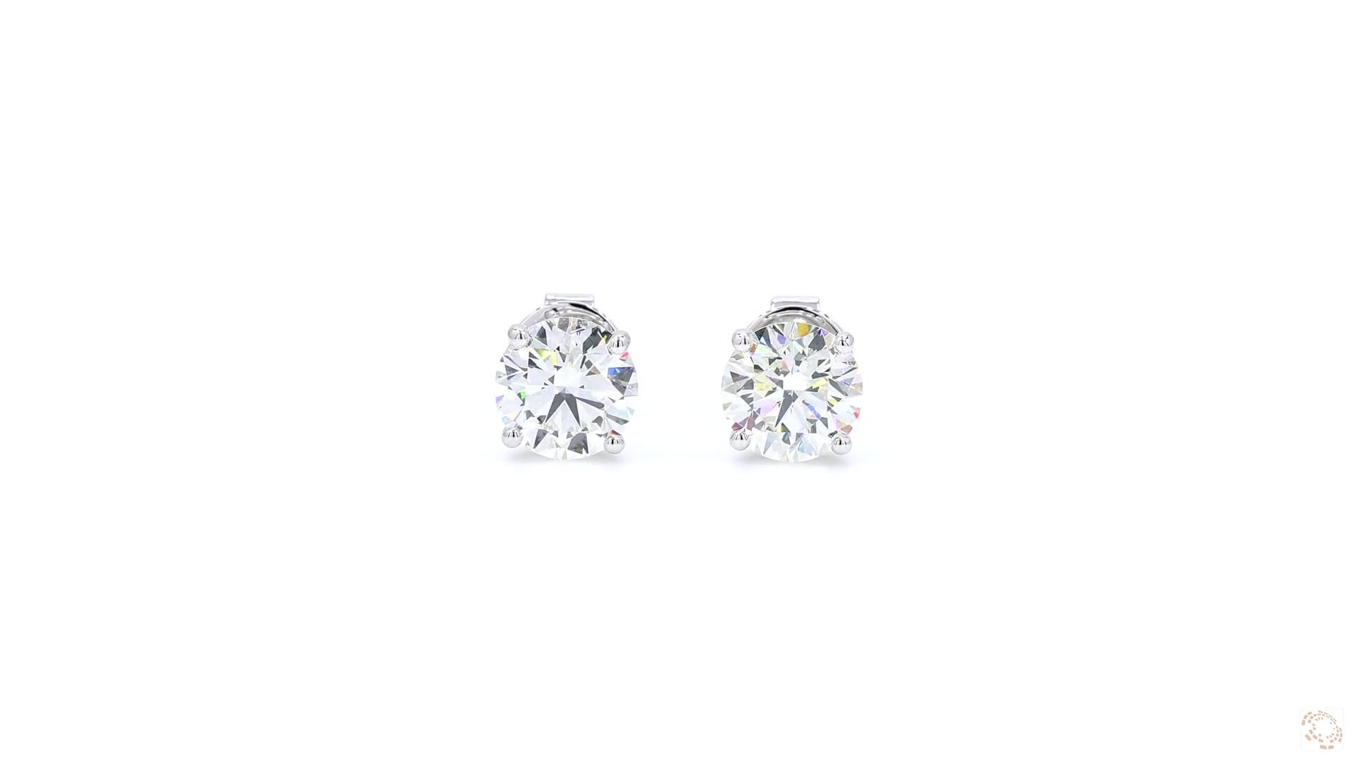 Two Carat Each Diamond Stud Earrings