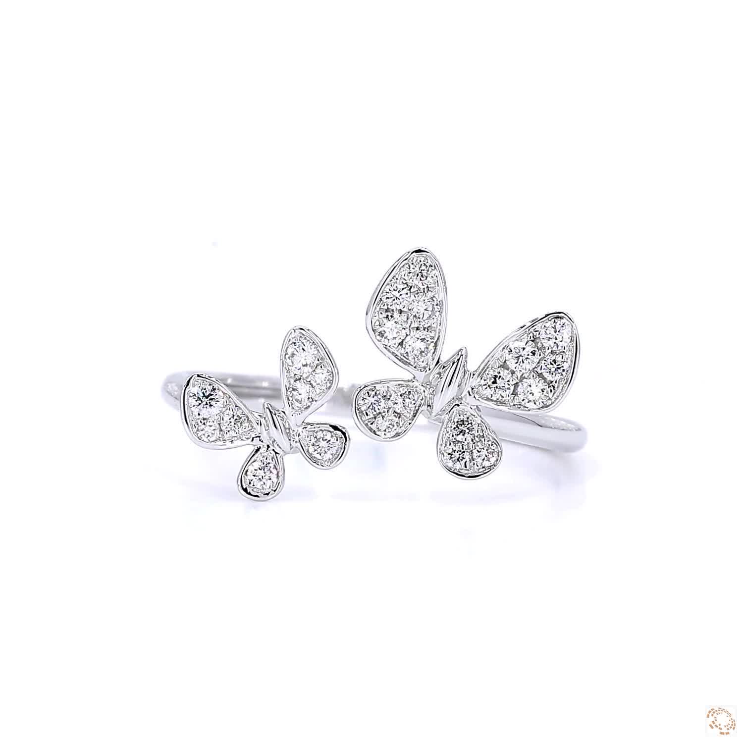 Double Butterfly Diamond Ring (0.22 ct)