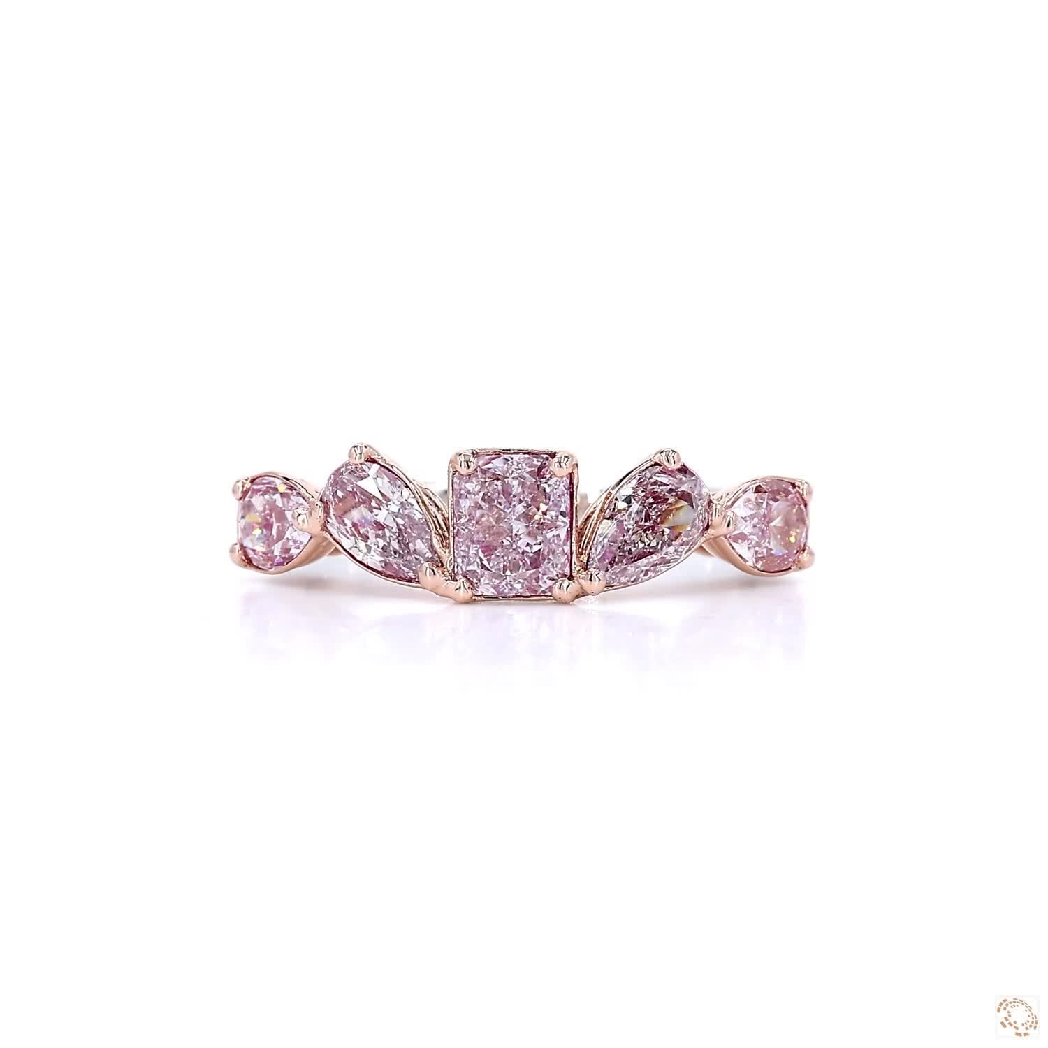 Radiant & Pears Pink Diamond Ring