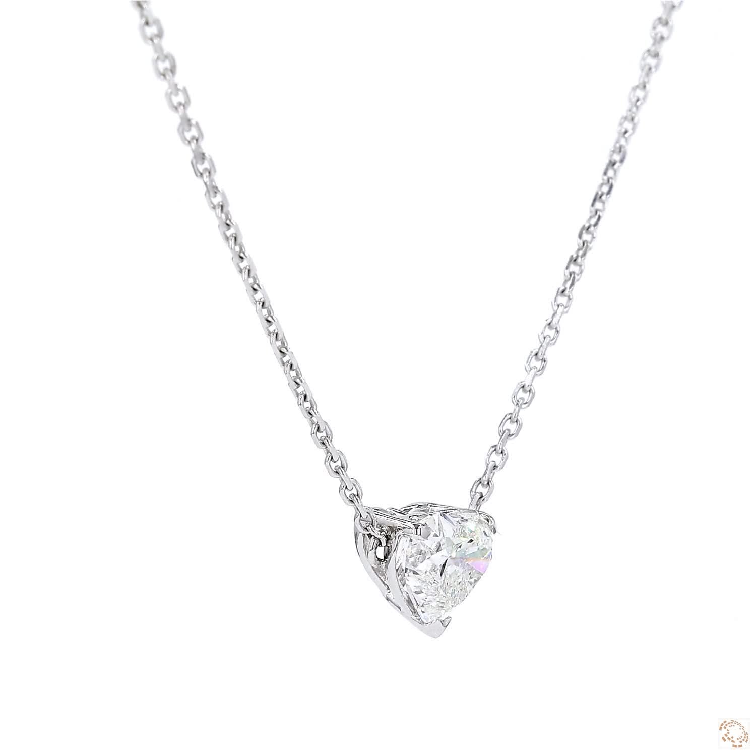 Solitaire Heart Diamond Pendant (0.81 ct)