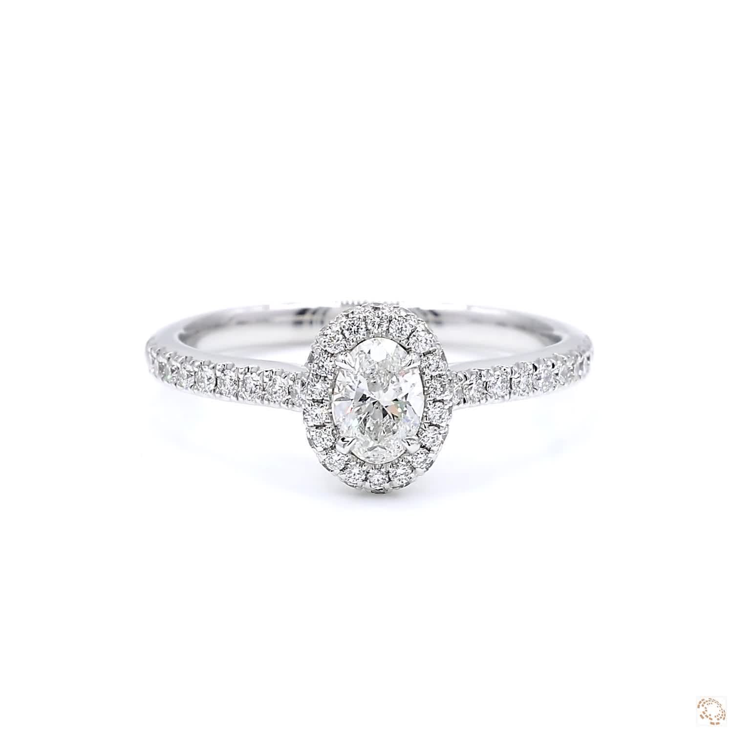 Oval Shape Micro Pave Diamond Ring