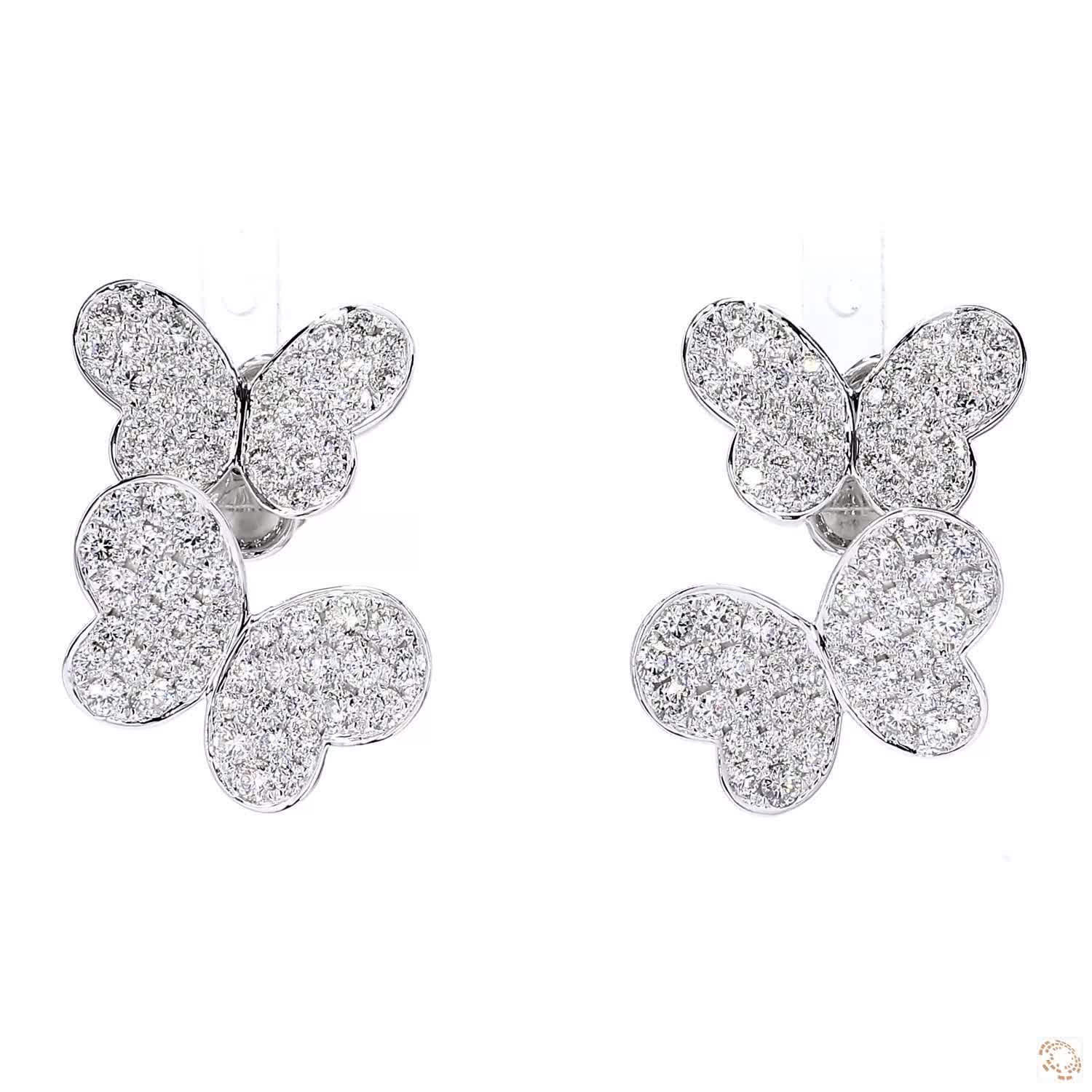 Double Butterfly Diamond Stud Earrings (2.18 ct. tw.)