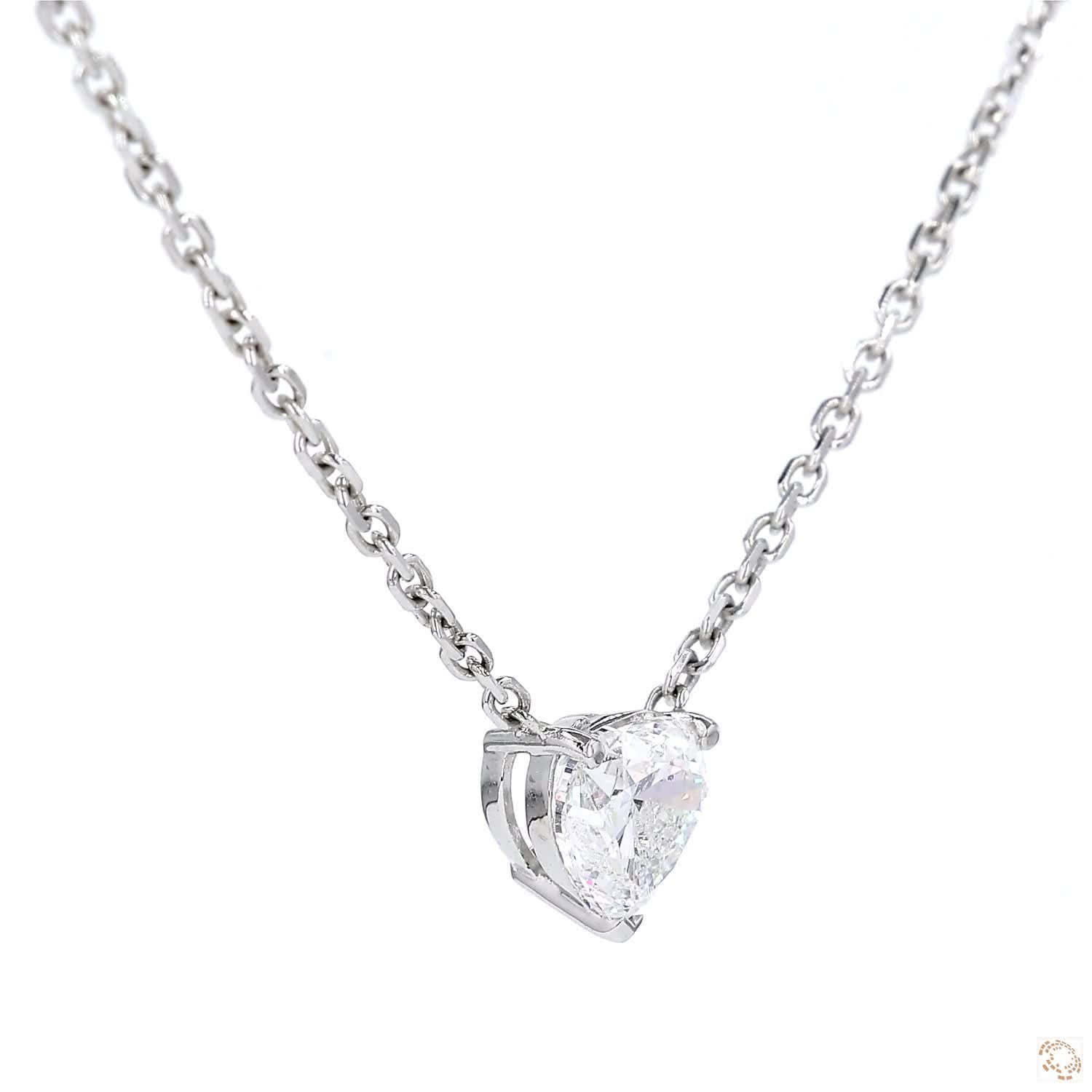Solitaire Heart Diamond Pendant (1.51 ct)