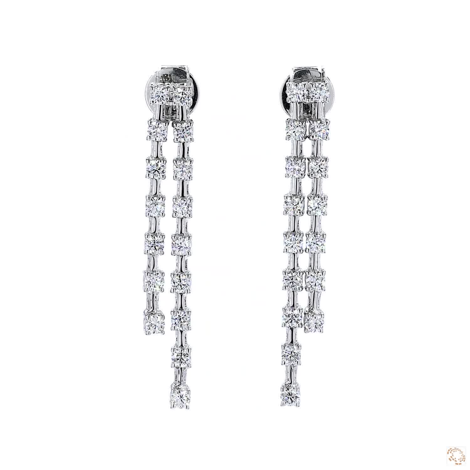 Two-Strand Diamond Dangles Earrings