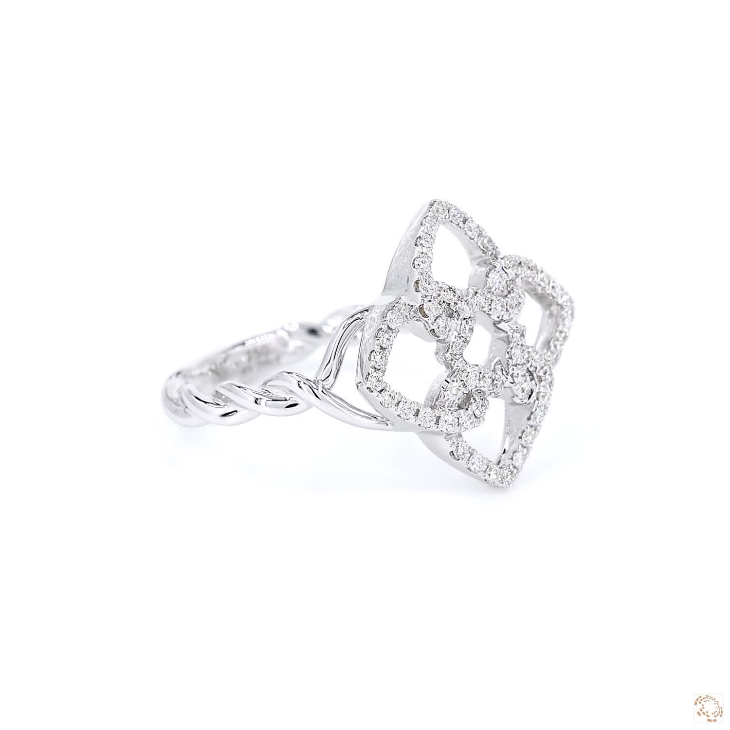 Swirl Round Diamond Ring