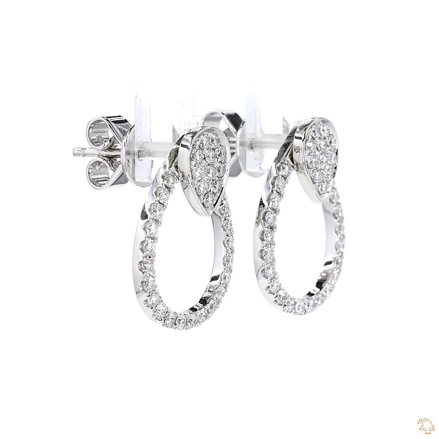 Pear Diamond Stud Earrings with Jacket
