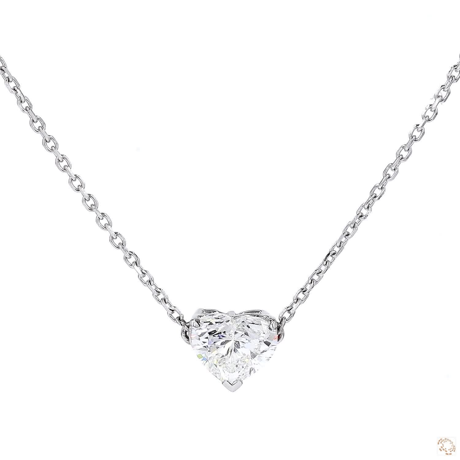 Solitaire Heart Diamond Pendant (0.81 ct)