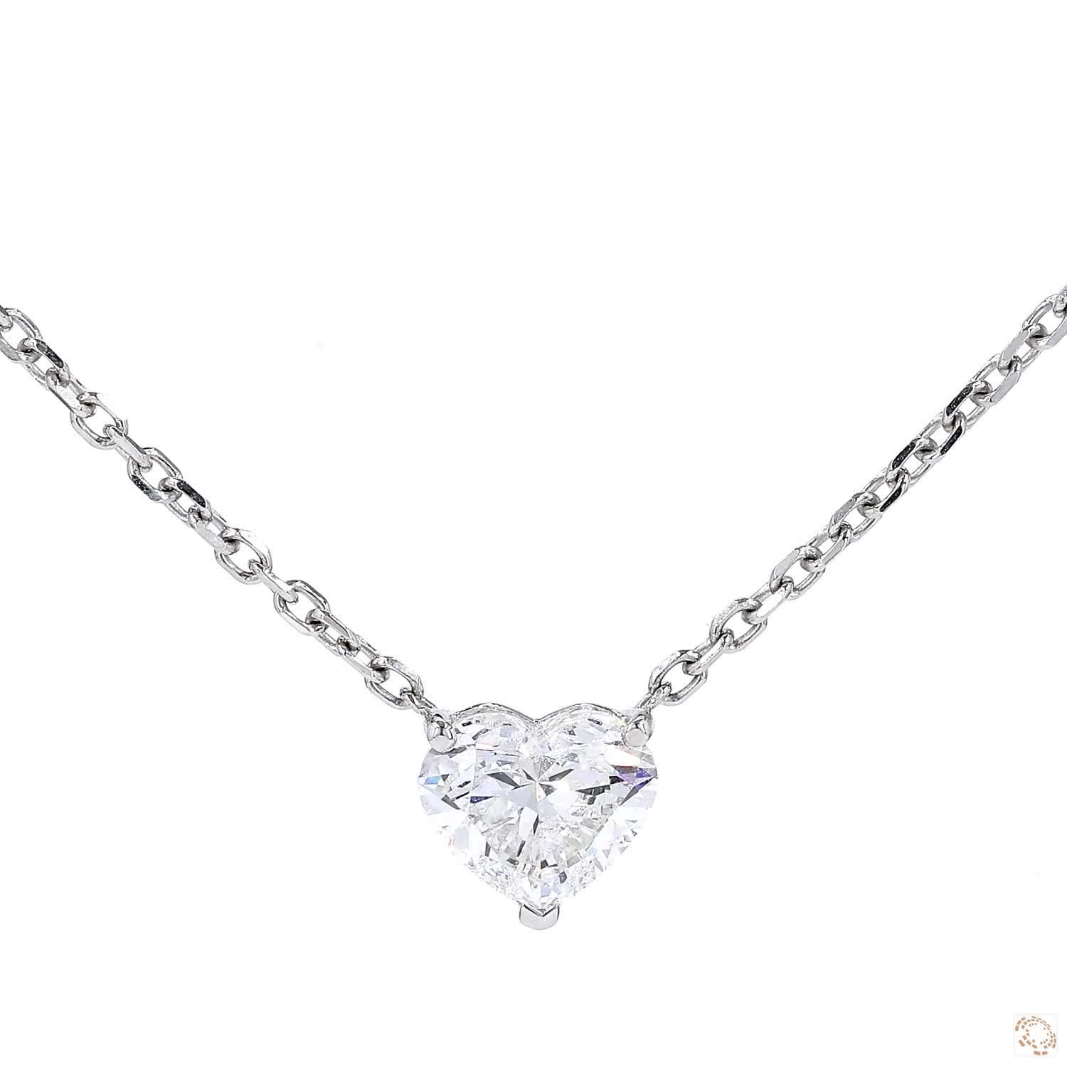 Solitaire Heart Diamond Pendant (1.51 ct)