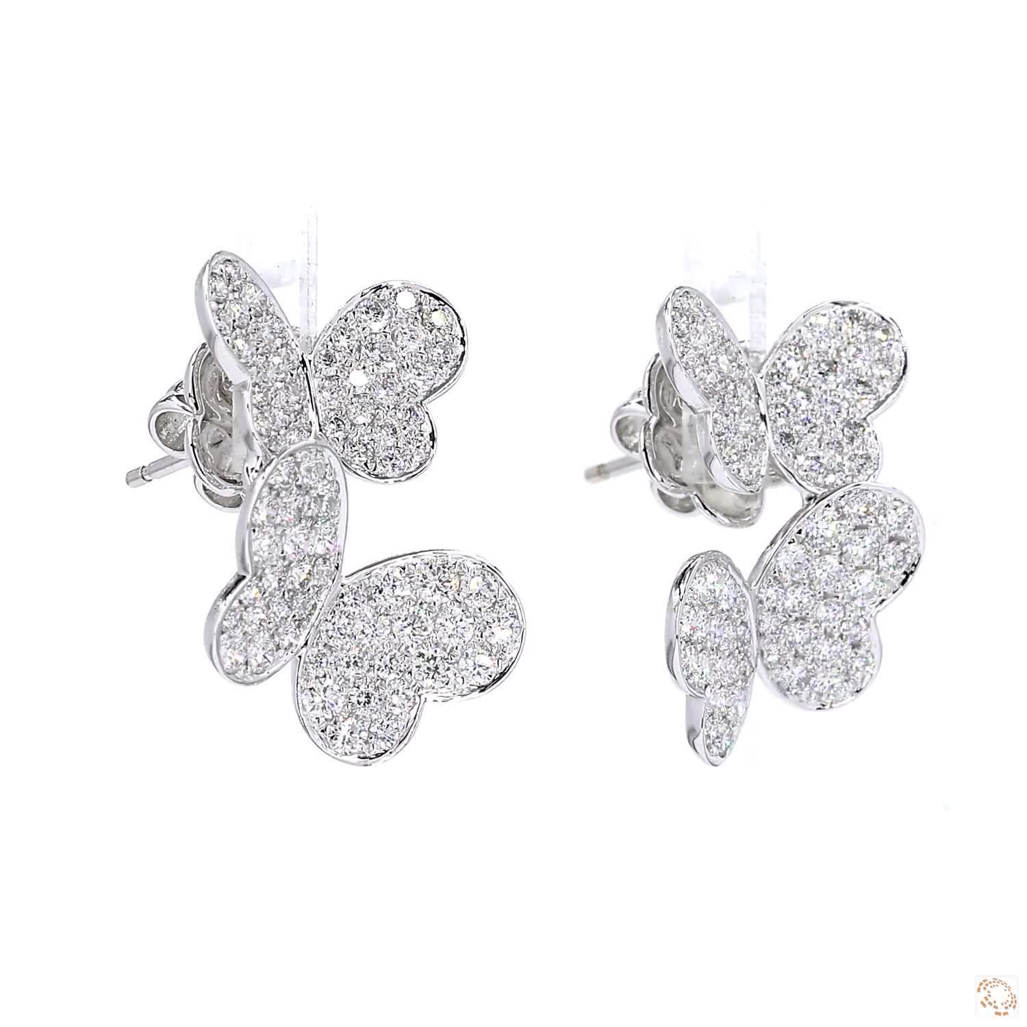 Double Butterfly Diamond Stud Earrings (2.18 ct. tw.)