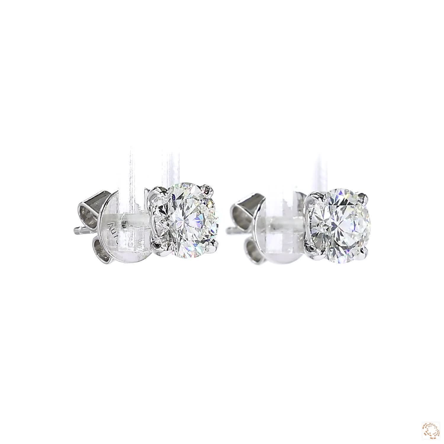 4-Prong Diamond Stud Earrings (1.01  ct. per diamond)