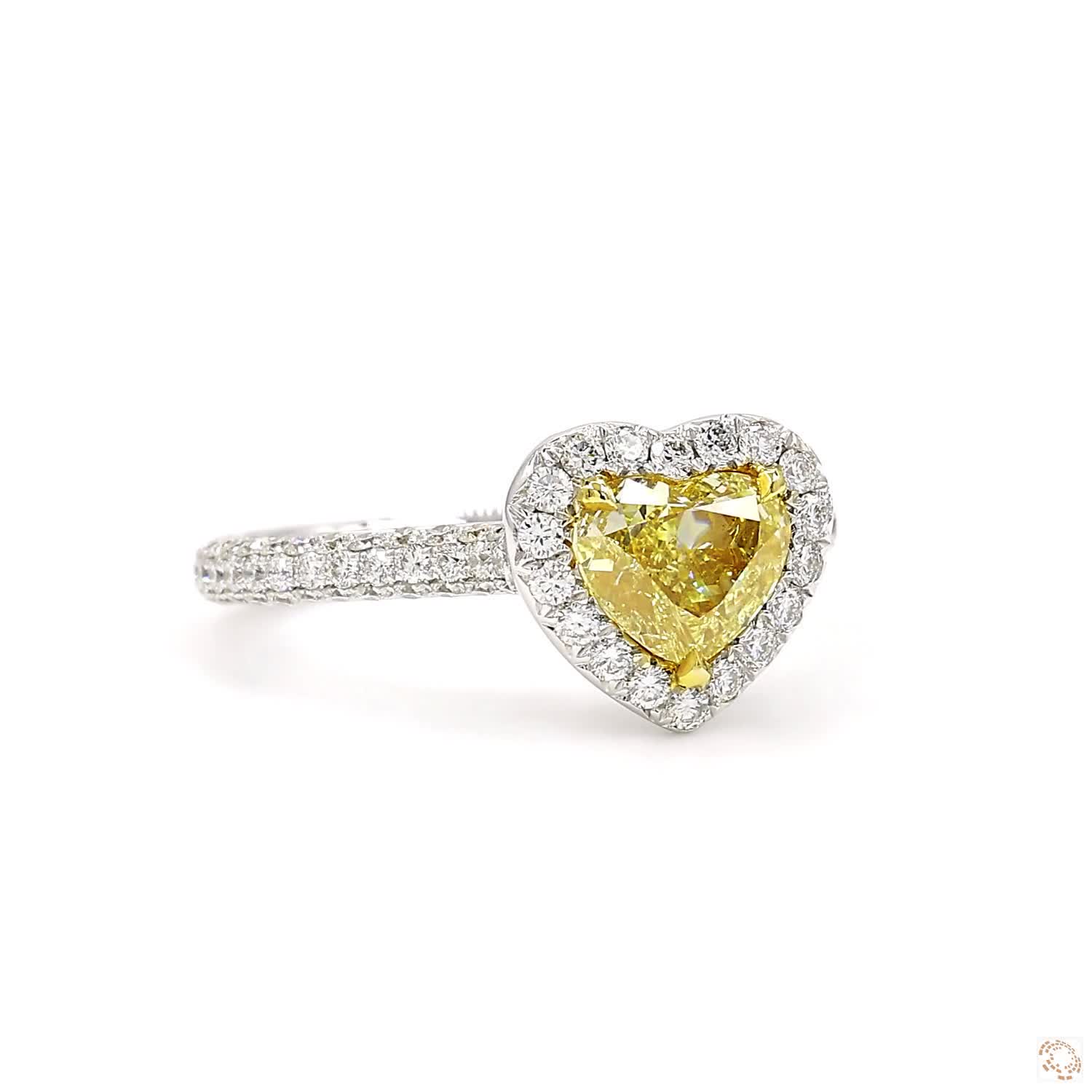 Fancy Yellow Heart Shape Diamond Engagement Ring