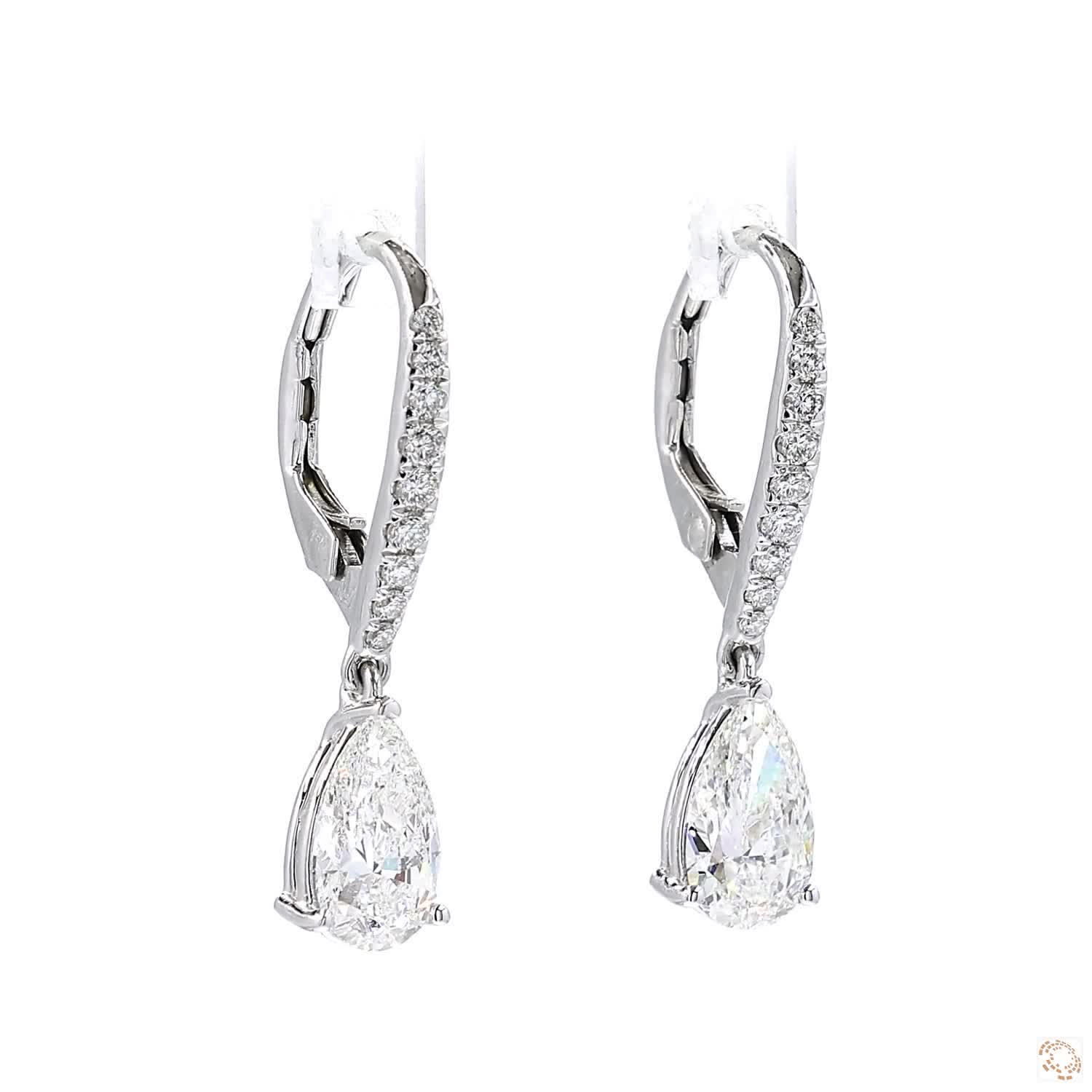 Pear Shape Diamond Dangling Earrings