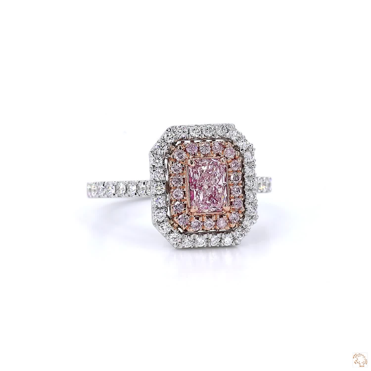 Radiant Cut Pink Diamonds Engagement Ring