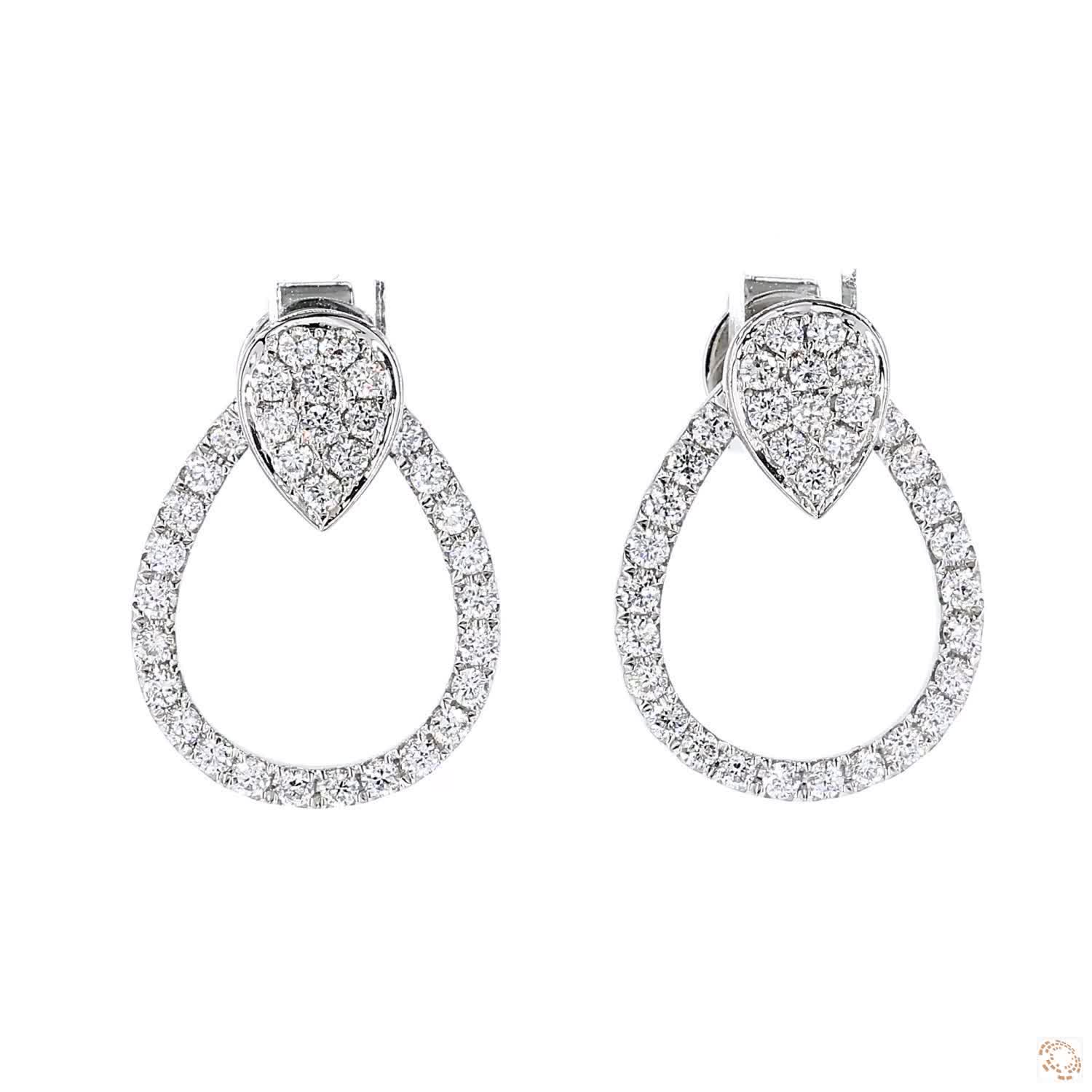 Pear Diamond Stud Earrings with Jacket