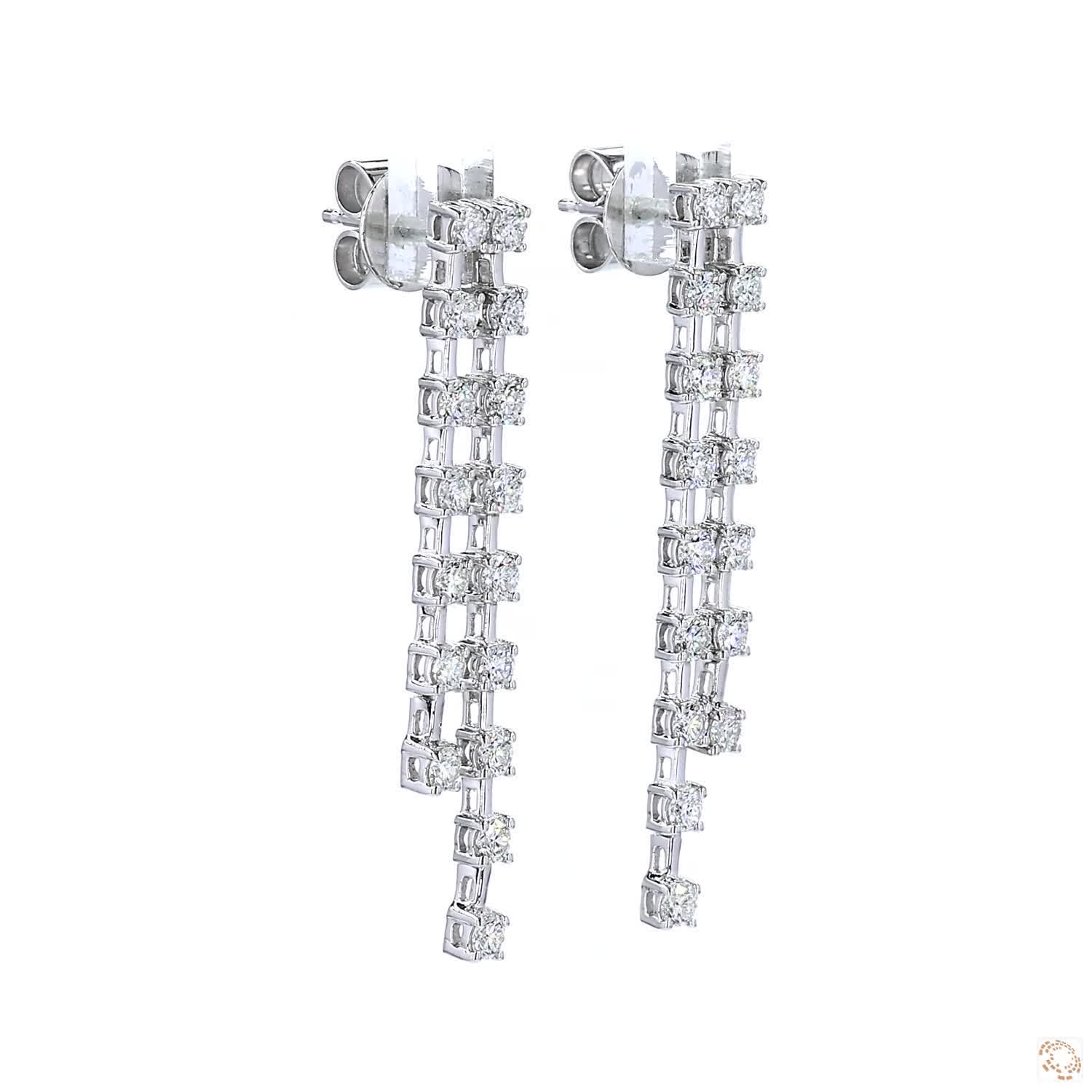 Two-Strand Diamond Dangles Earrings