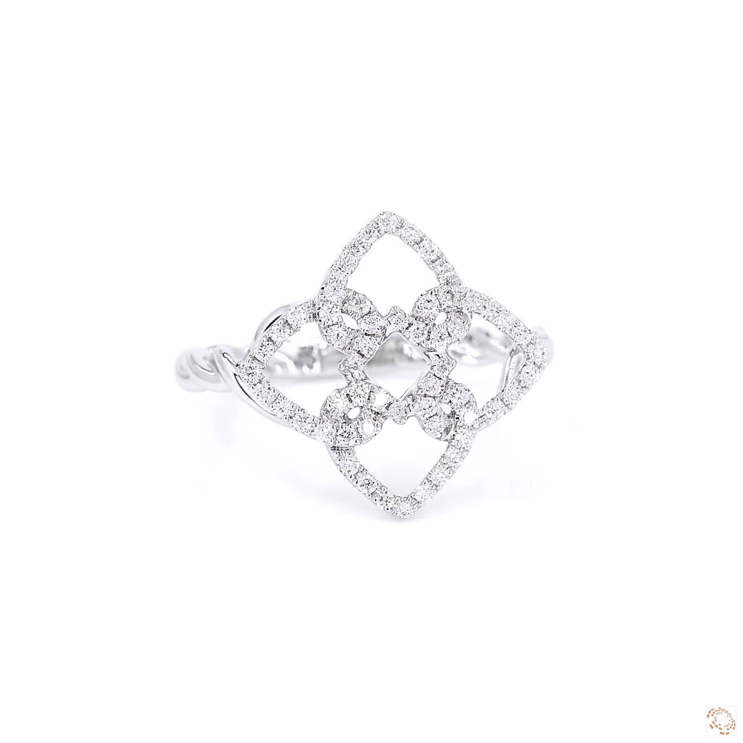 Swirl Round Diamond Ring
