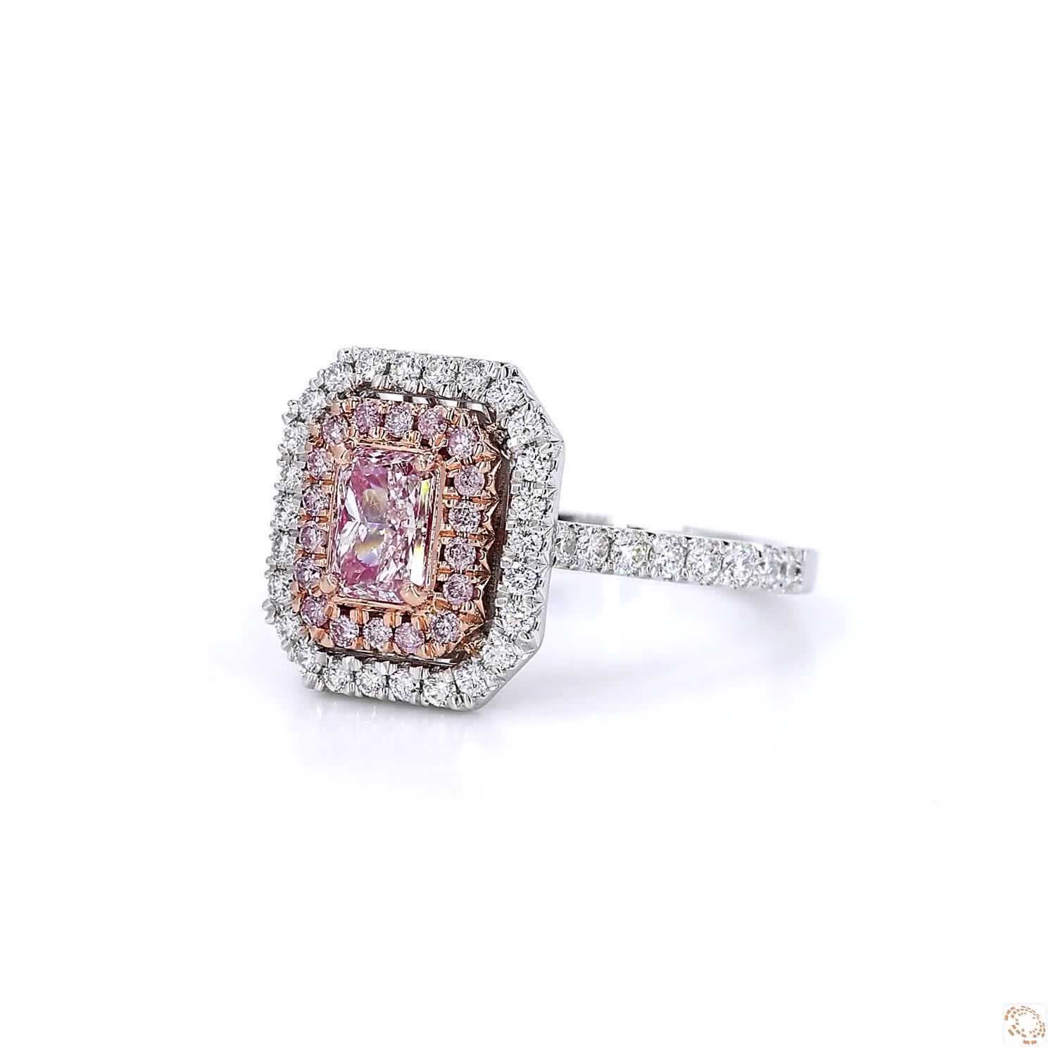 Radiant Cut Pink Diamonds Engagement Ring